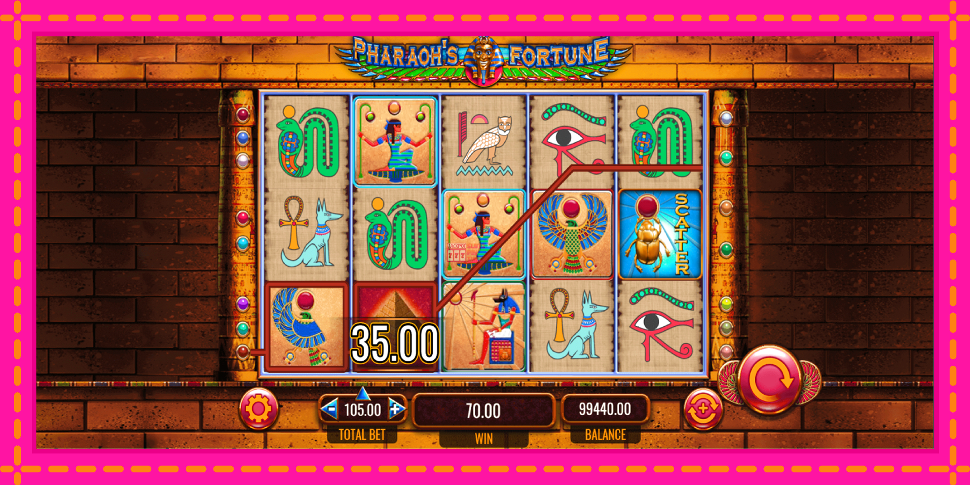 Slot machine Pharaohs Fortune gratuitamente, immagine 3