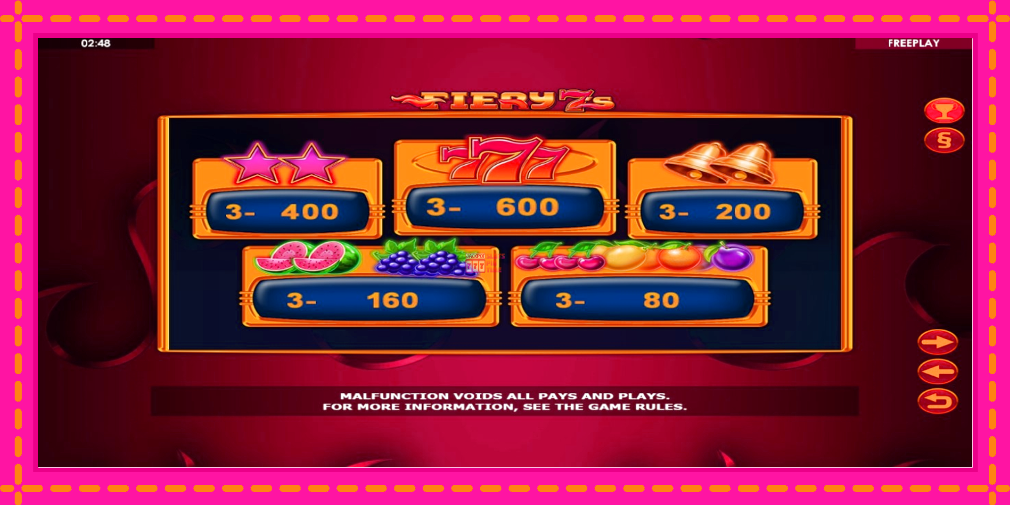 Slot machine Fiery 7s gratuitamente, immagine 4