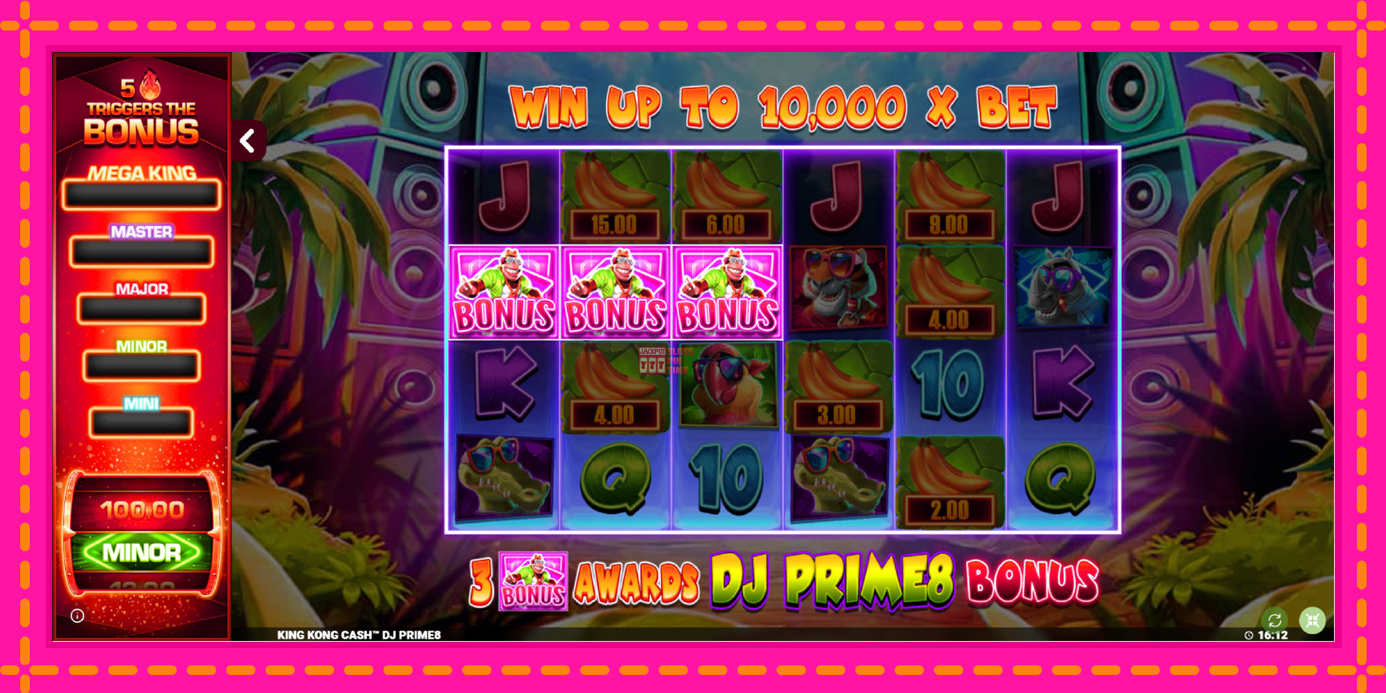 Slot machine King Kong Cash DJ Prime8 Rapid Fire Jackpots gratuitamente, immagine 1