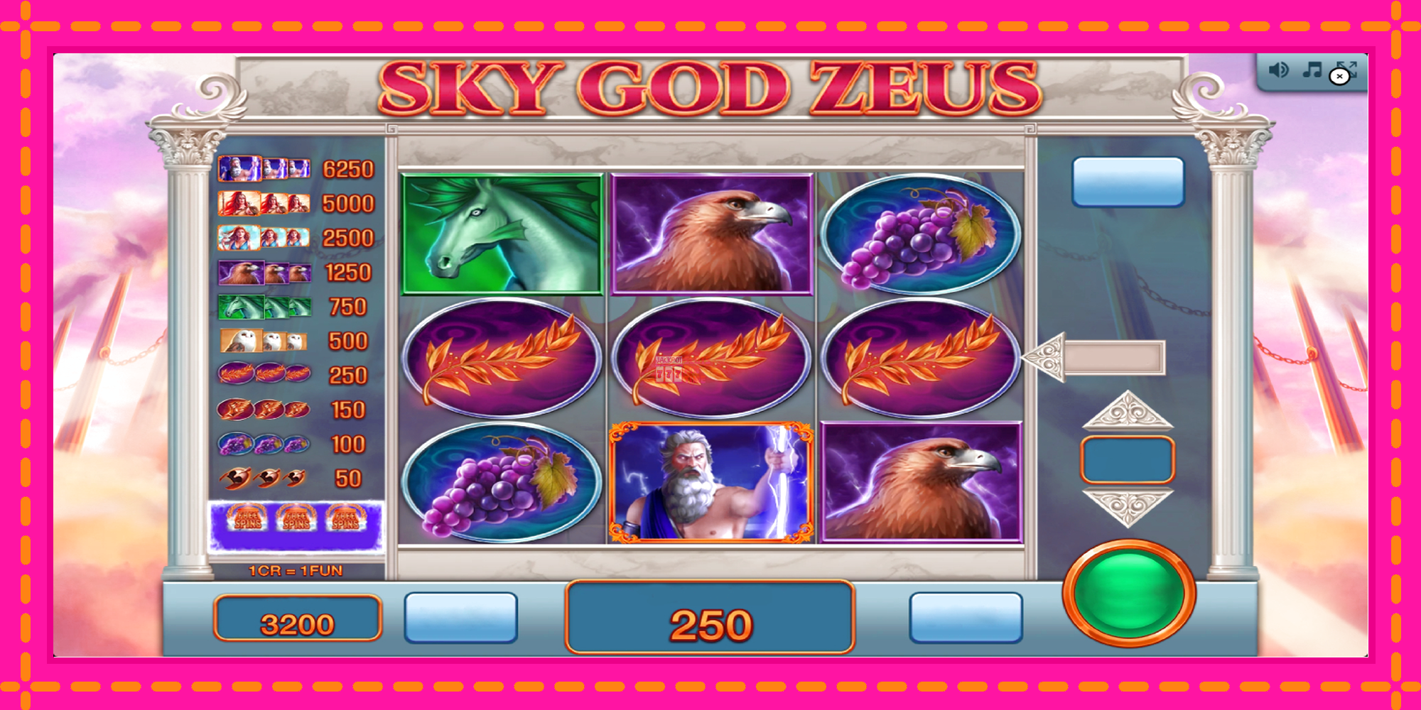 Slot machine Sky God Zeus 3x3 gratuitamente, immagine 3