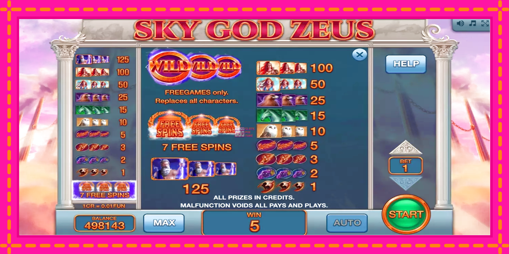 Slot machine Sky God Zeus 3x3 gratuitamente, immagine 7