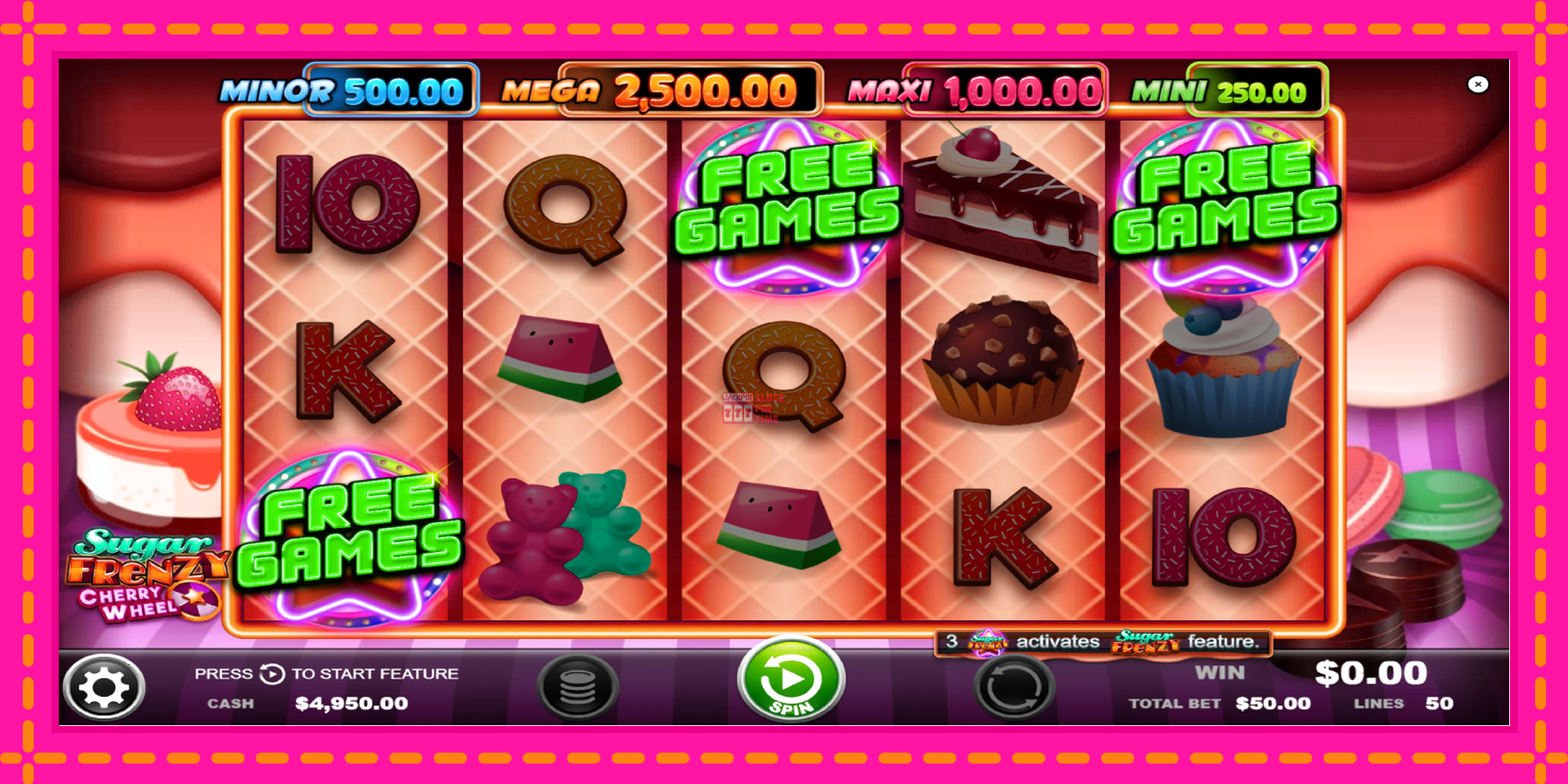 Slot machine Sugar Frenzy Cherry Wheel gratuitamente, immagine 2