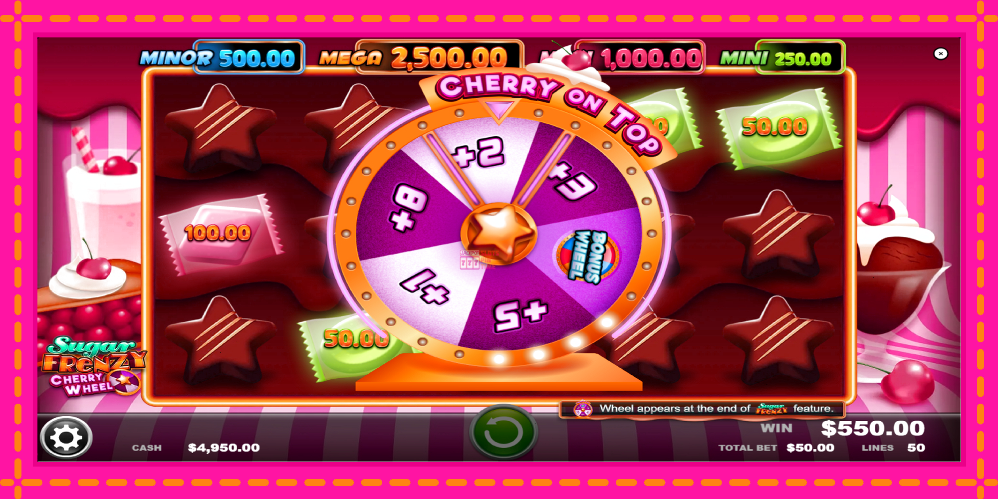 Slot machine Sugar Frenzy Cherry Wheel gratuitamente, immagine 4