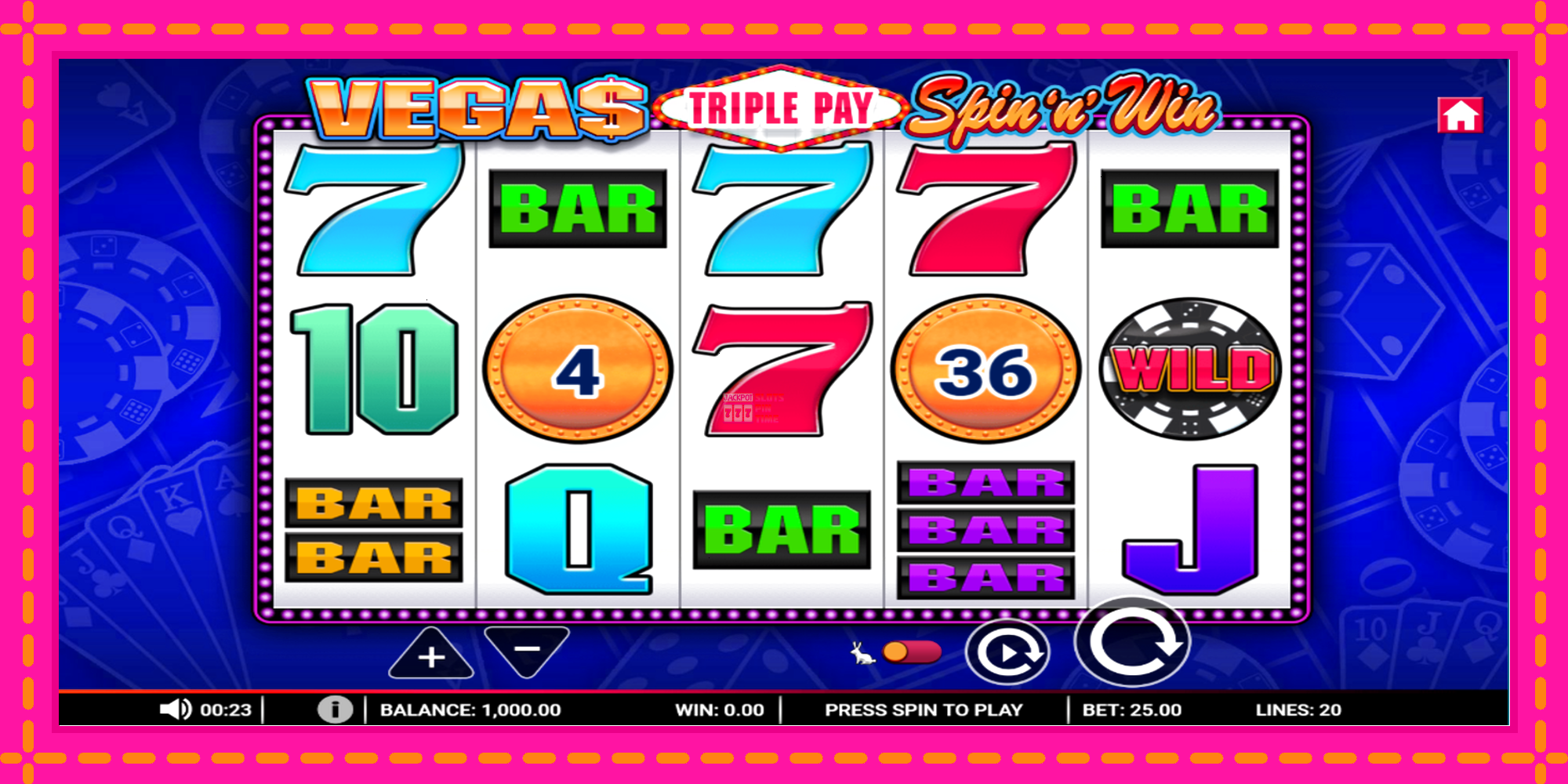 Slot machine Vegas Triple Pay Spin n Win gratuitamente, immagine 1