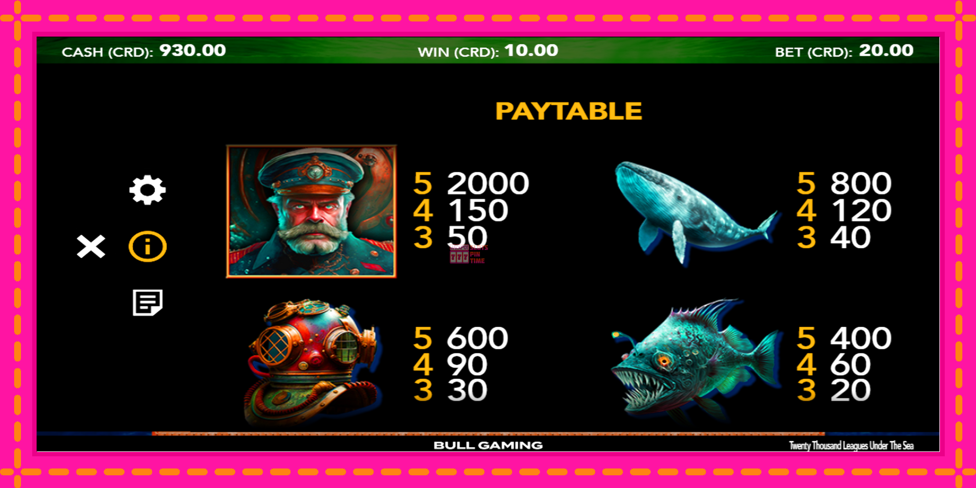 Slot machine Twenty Thousand Leagues Under The Sea gratuitamente, immagine 3