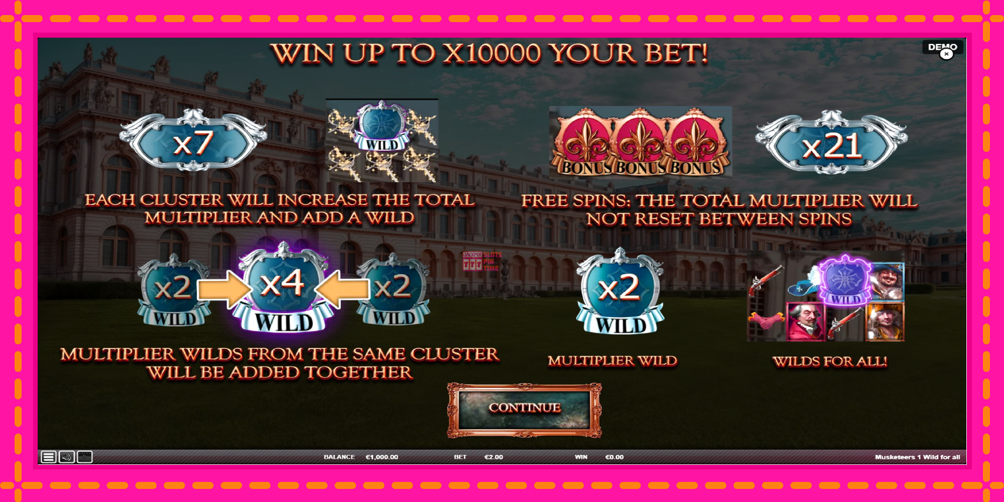 Slot machine Musketeers 1 Wild for All gratuitamente, immagine 1