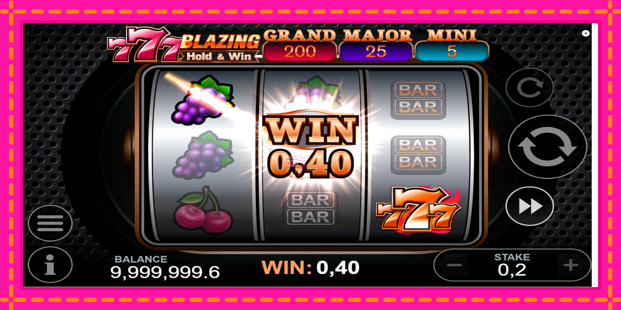 Slot machine 777 Blazing Hold & Win gratuitamente, immagine 2