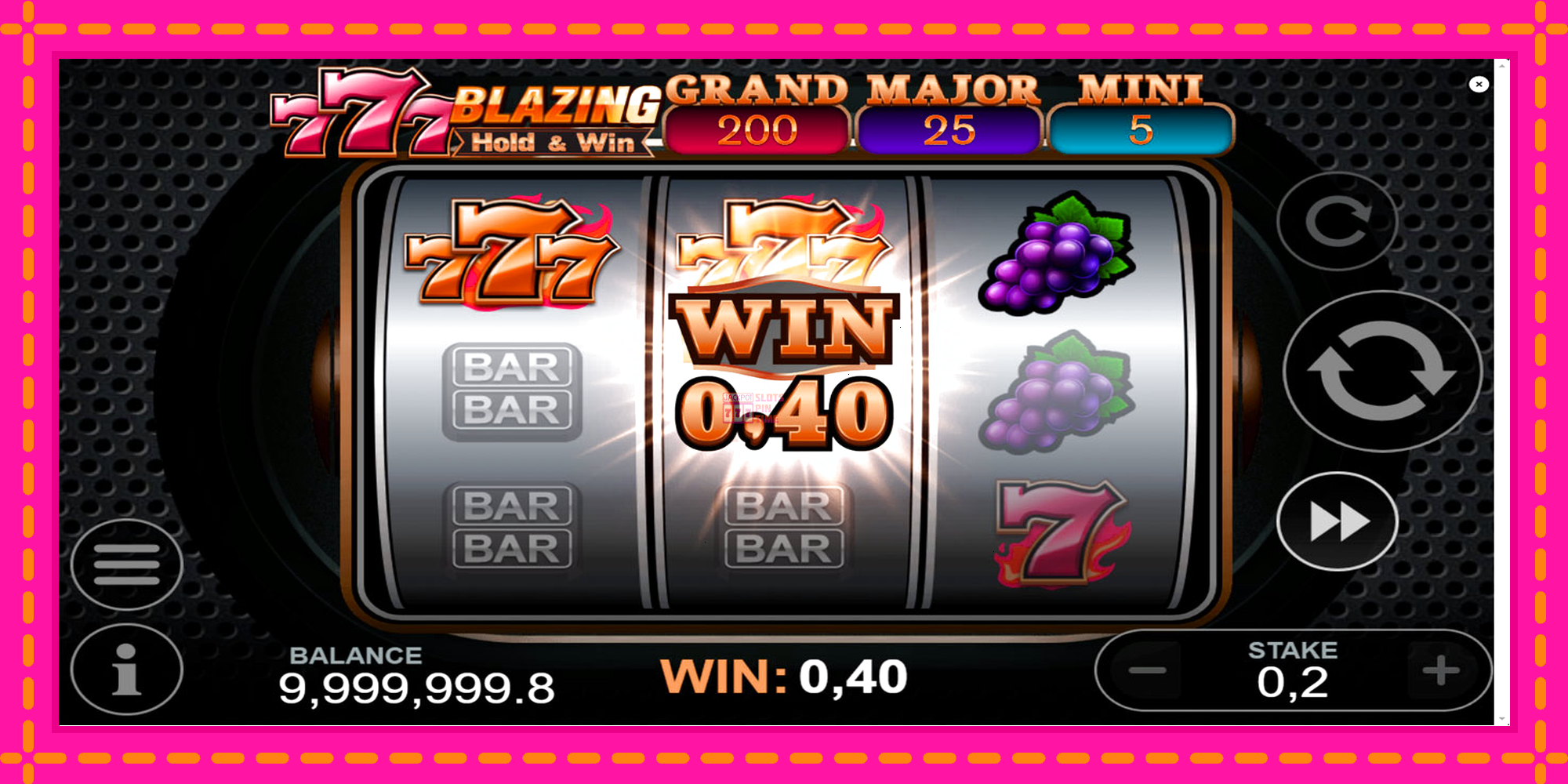 Slot machine 777 Blazing Hold & Win gratuitamente, immagine 3