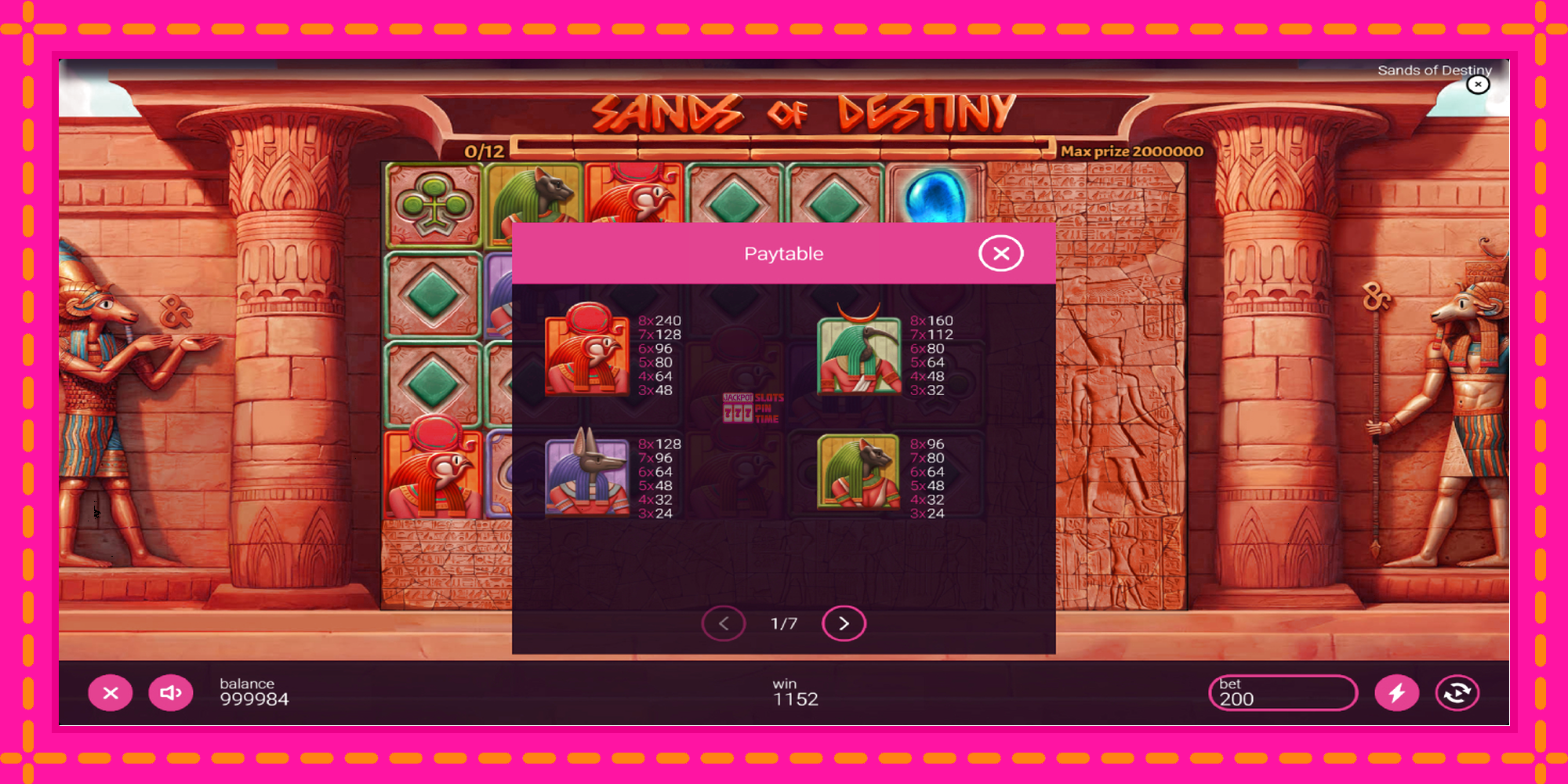 Slot machine Sands of Destiny gratuitamente, immagine 5