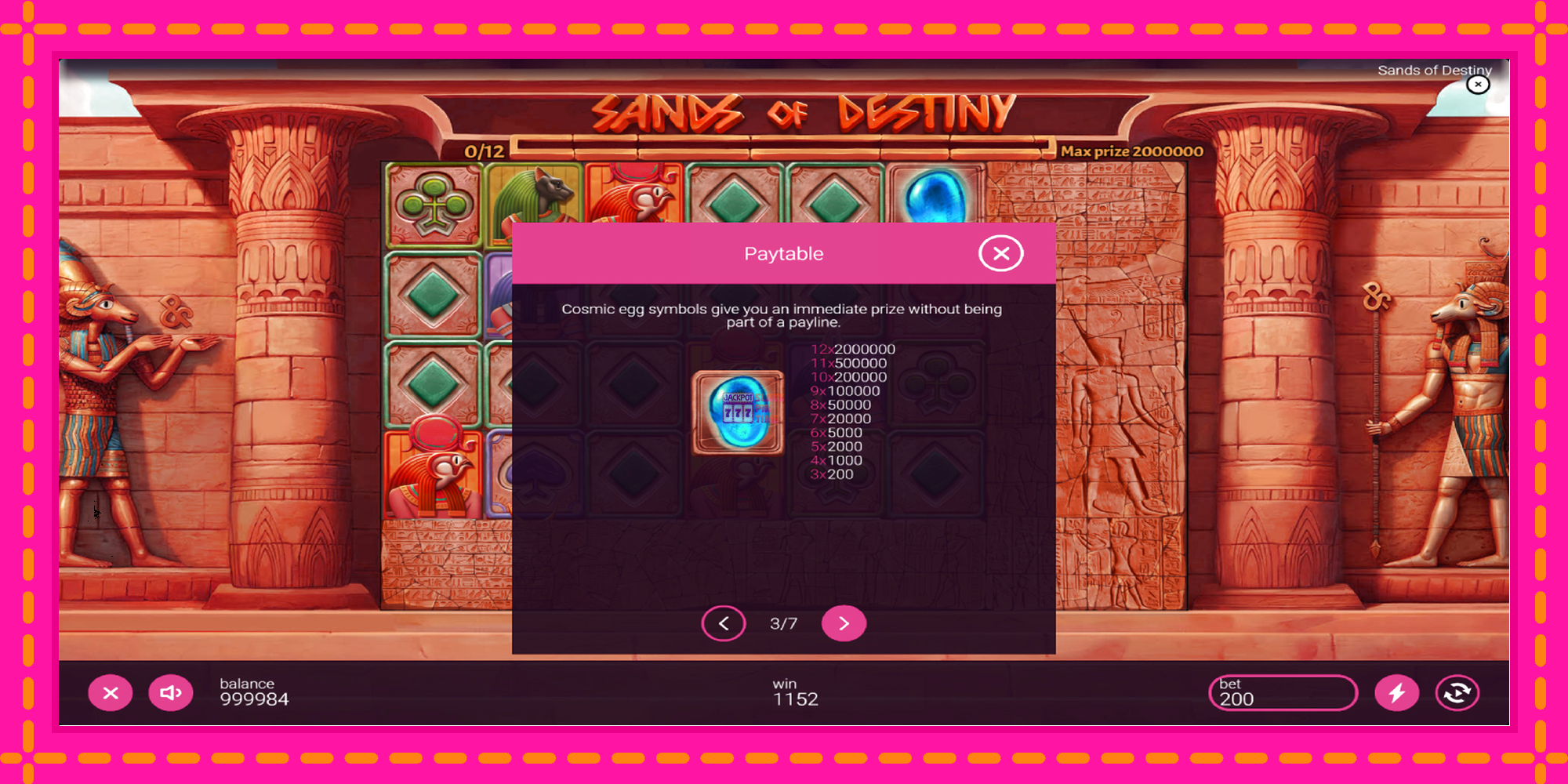 Slot machine Sands of Destiny gratuitamente, immagine 6