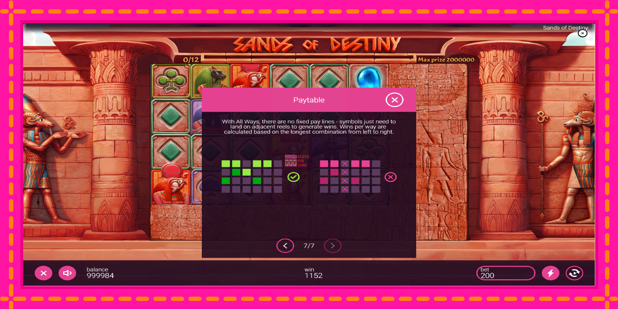 Slot machine Sands of Destiny gratuitamente, immagine 7