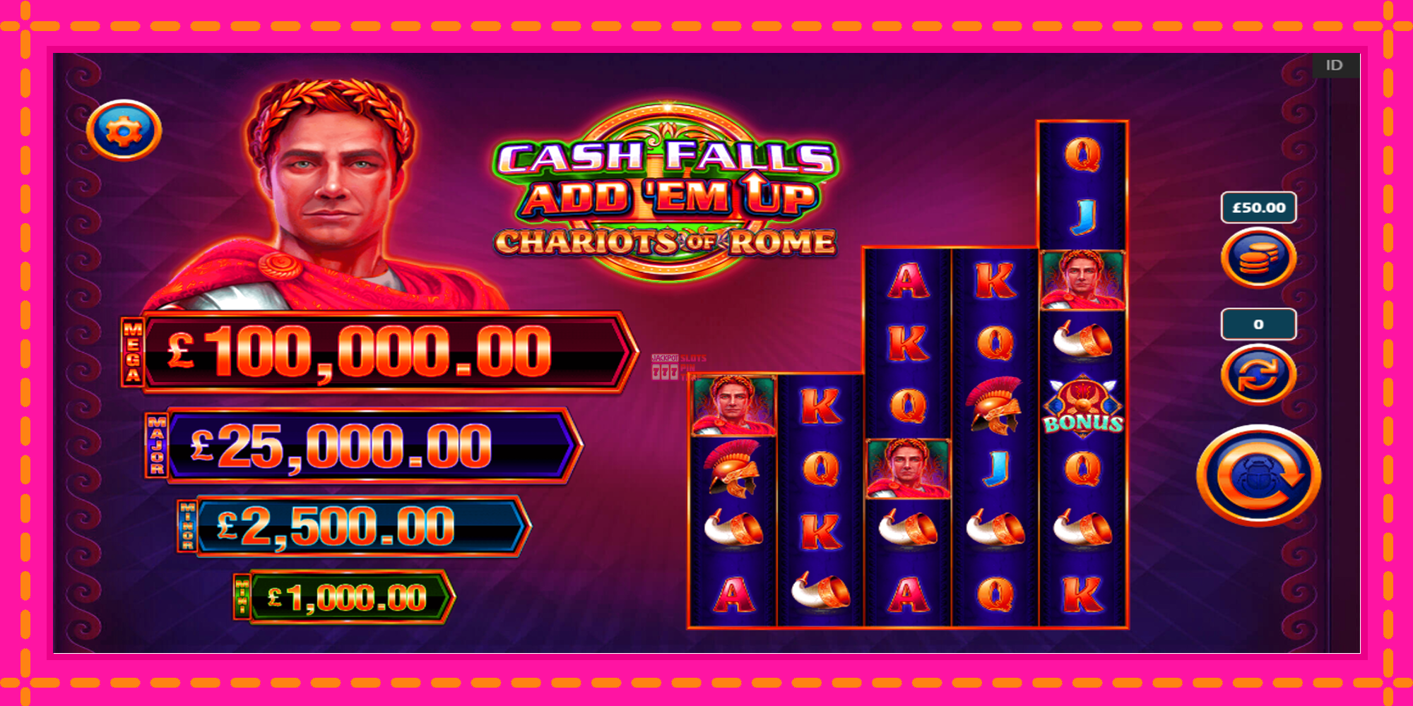 Slot machine Cash Falls: Add Em Up Chariots of Rome gratuitamente, immagine 2