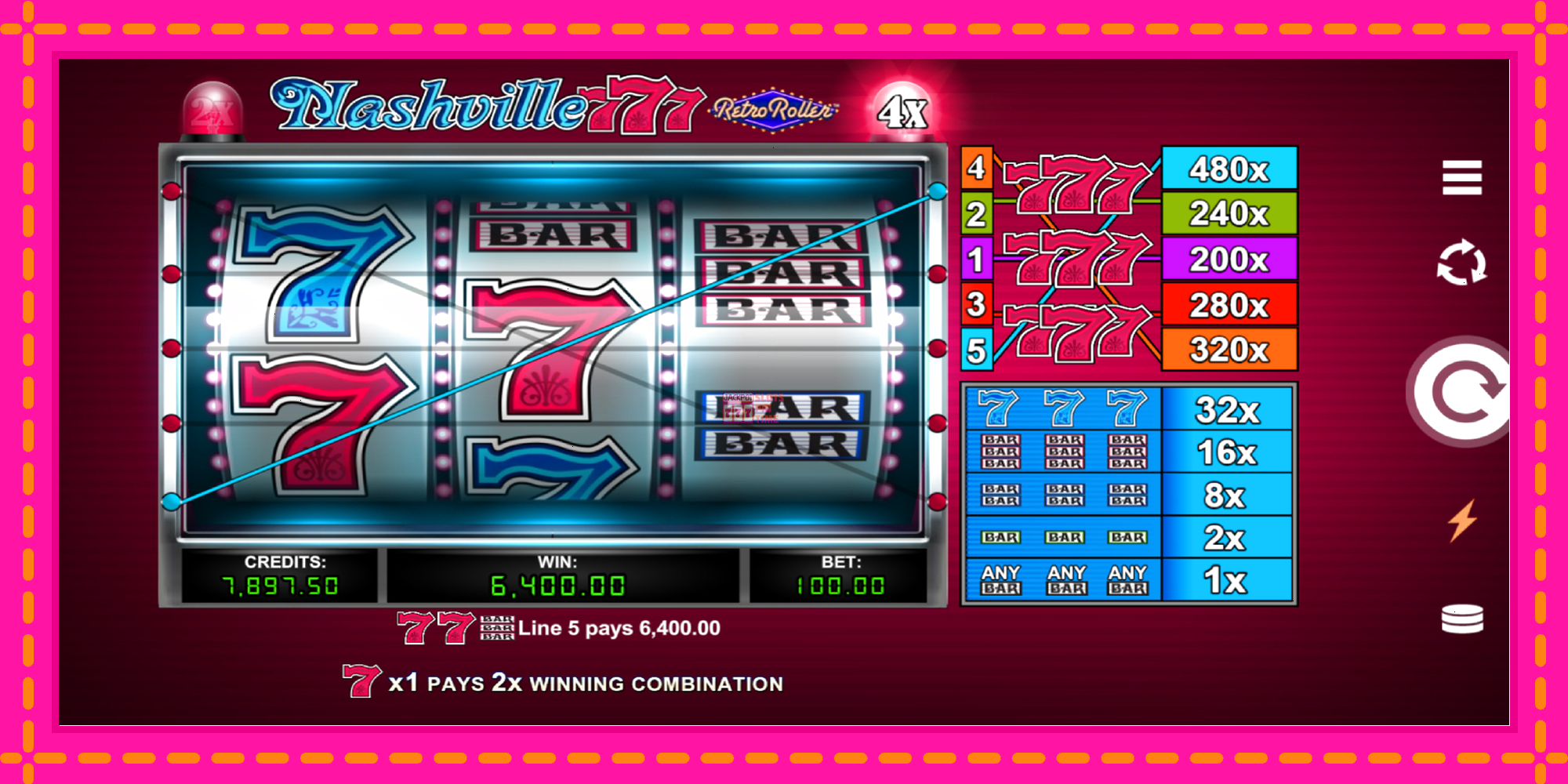 Slot machine Nashville 777 Retro Roller gratuitamente, immagine 2