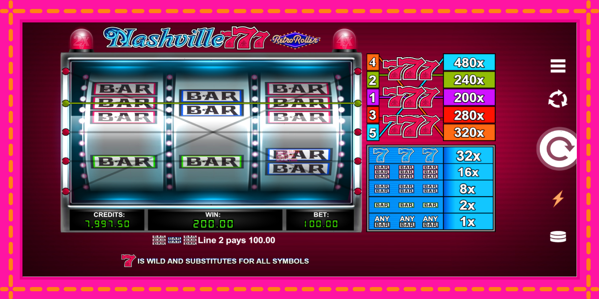 Slot machine Nashville 777 Retro Roller gratuitamente, immagine 4