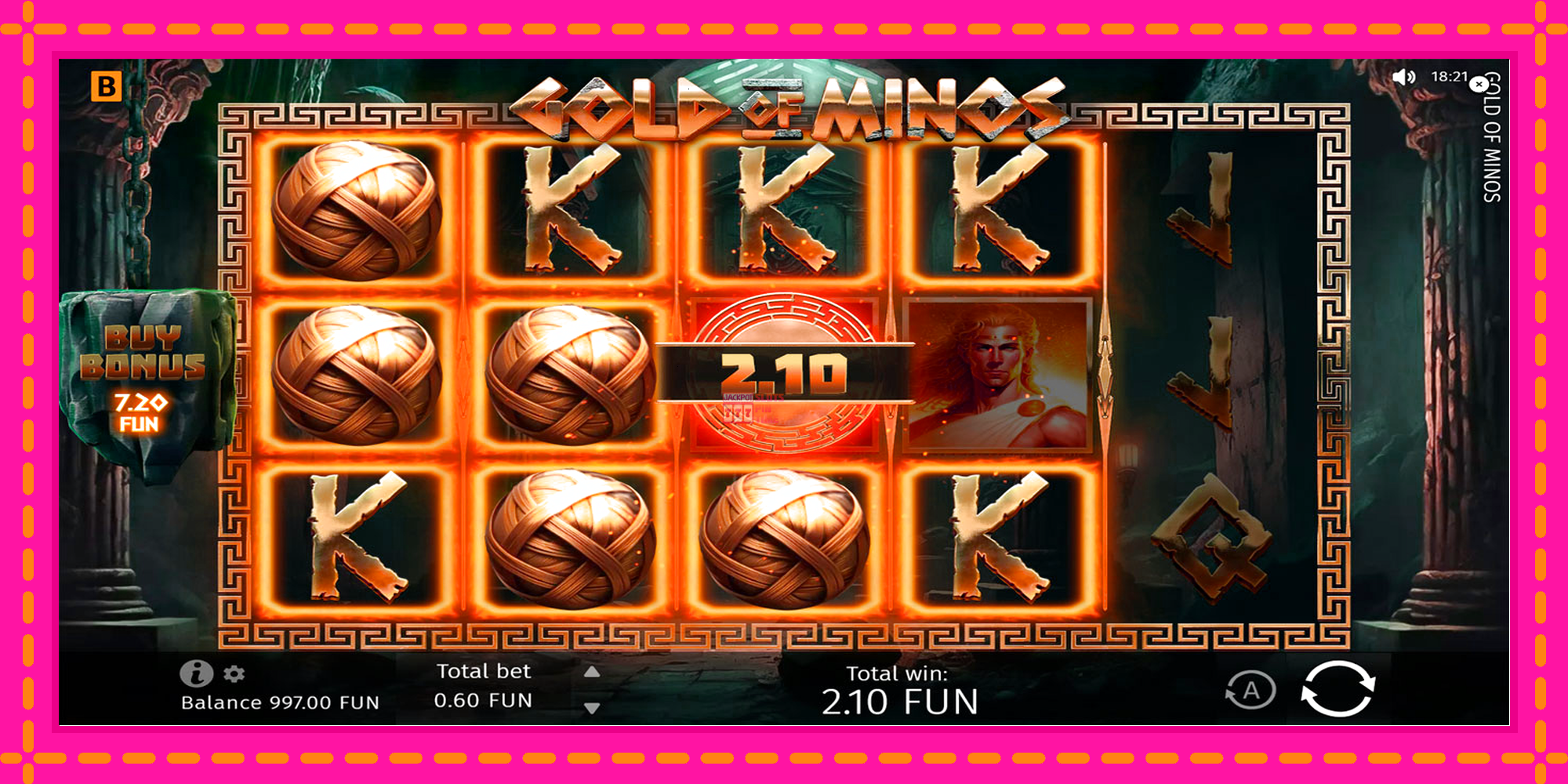 Slot machine Gold of Minos gratuitamente, immagine 2