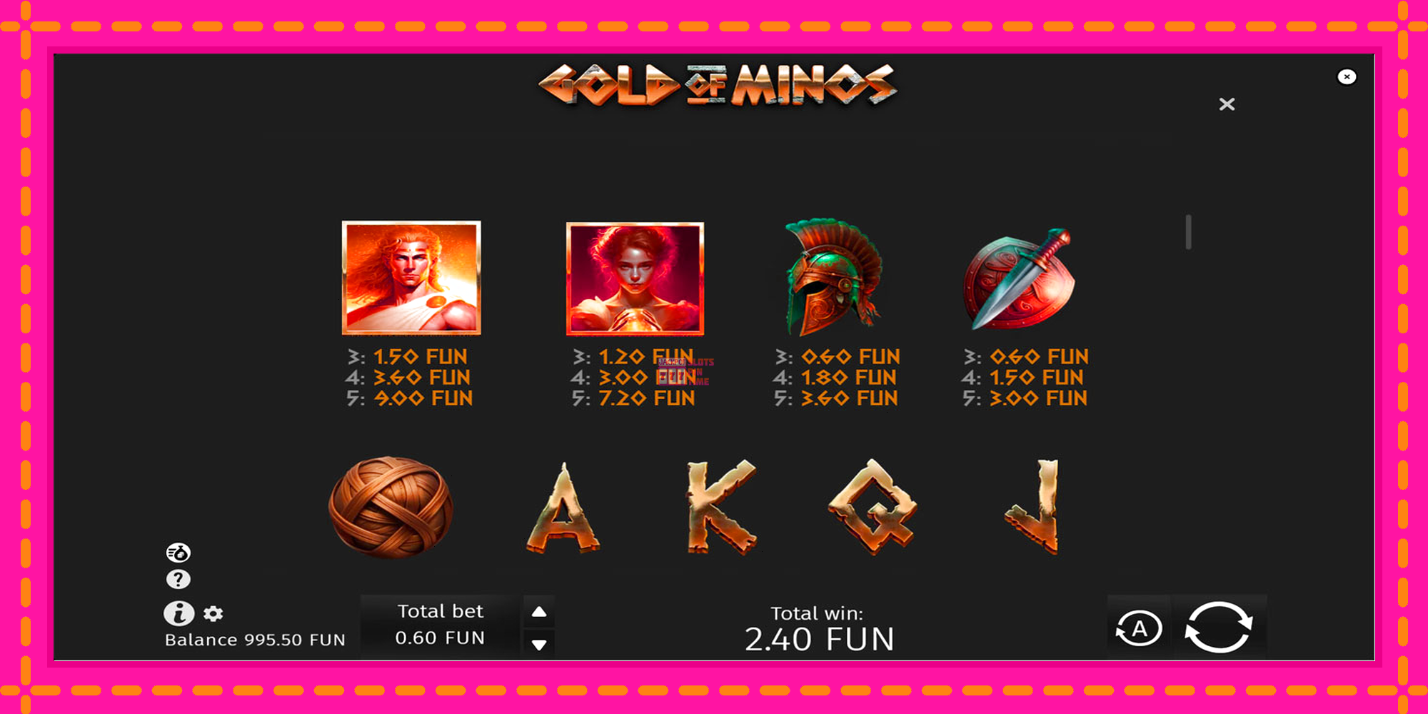 Slot machine Gold of Minos gratuitamente, immagine 6