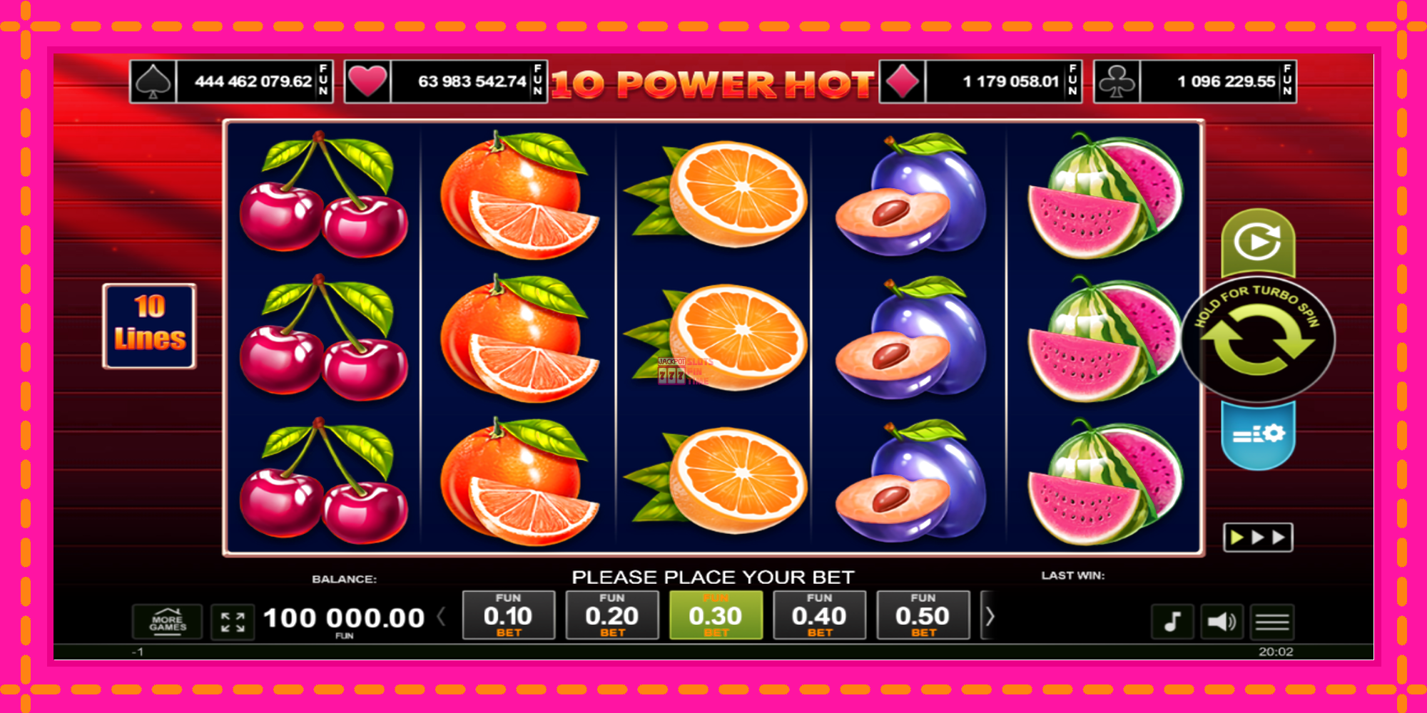 Slot machine 10 Power Hot gratuitamente, immagine 1