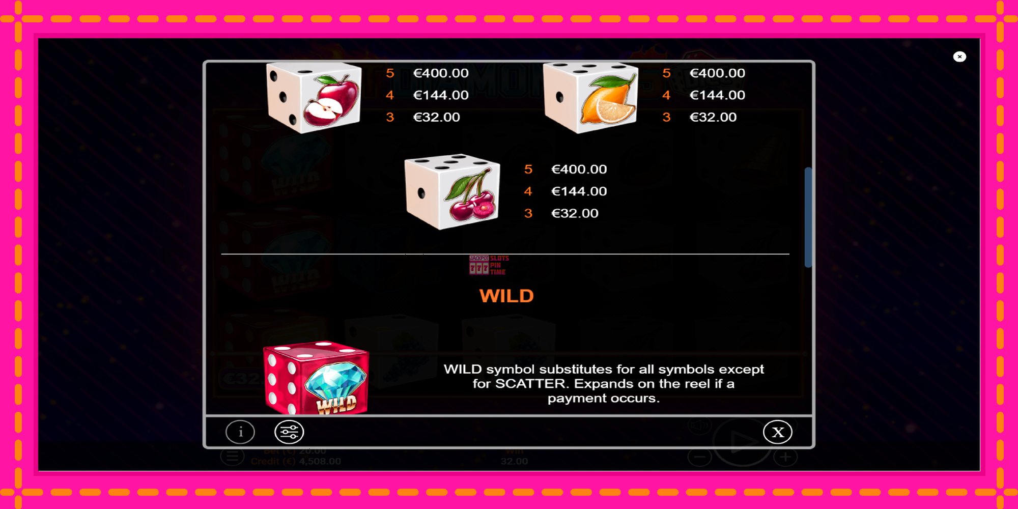 Slot machine Hot Diamonds 5 Dice gratuitamente, immagine 6