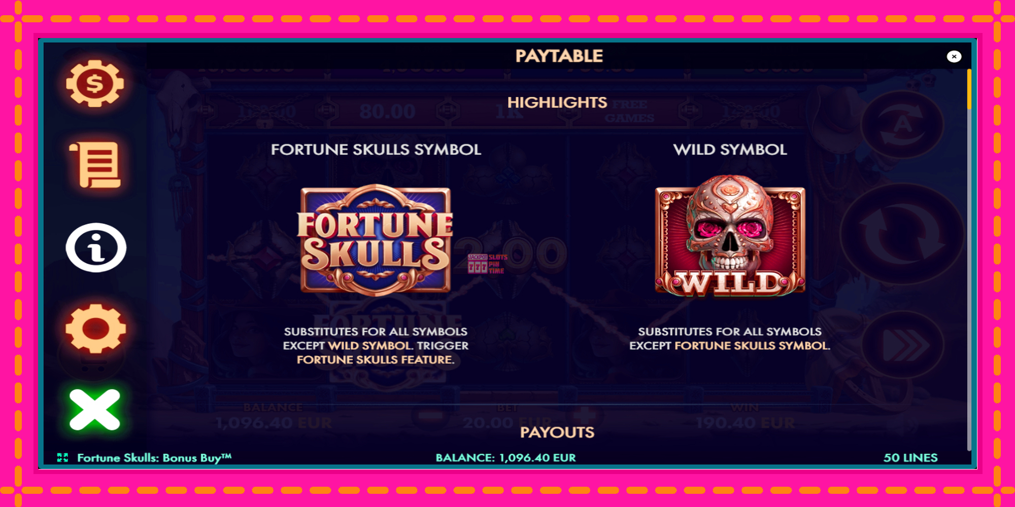 Slot machine Fortune Skulls Bonus Buy gratuitamente, immagine 5