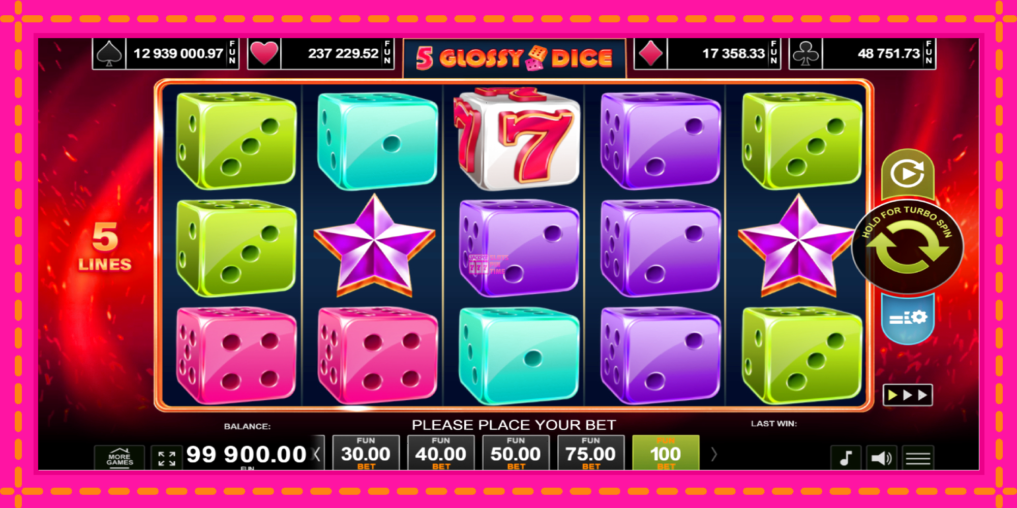 Slot machine 5 Glossy Dice gratuitamente, immagine 1