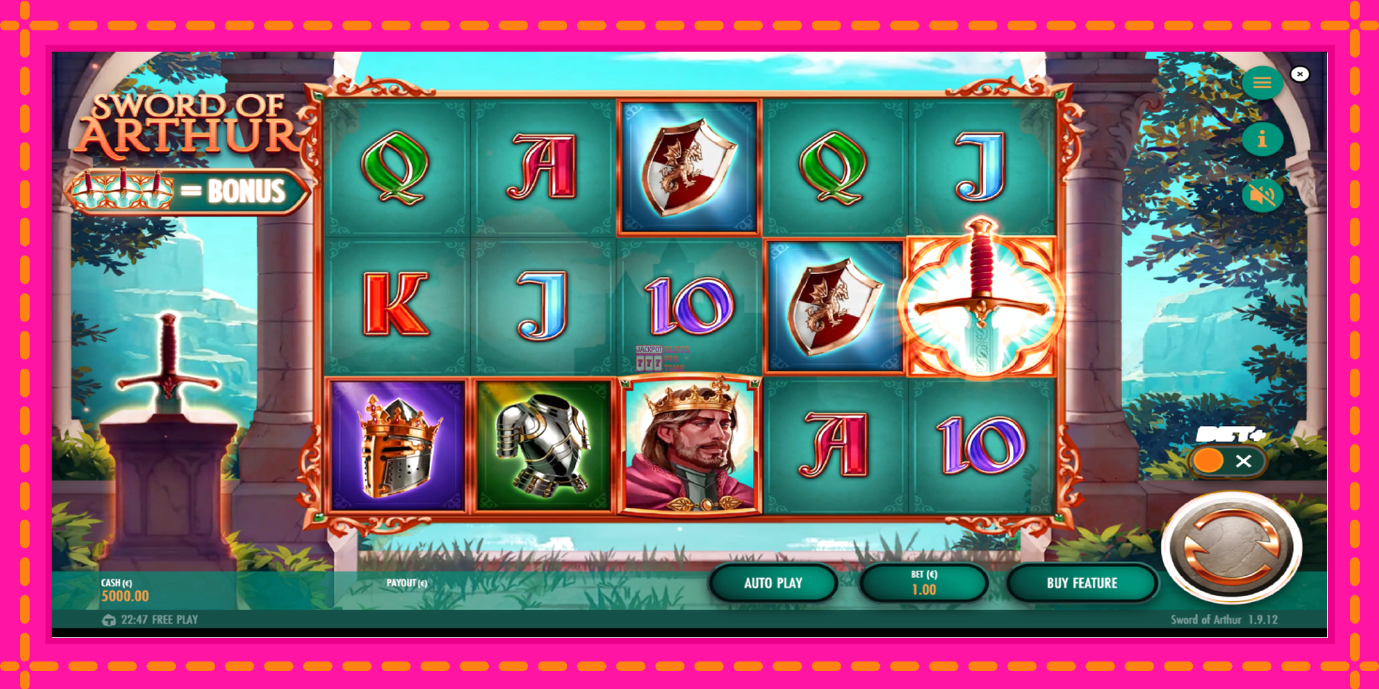 Slot machine Sword of Arthur gratuitamente, immagine 2