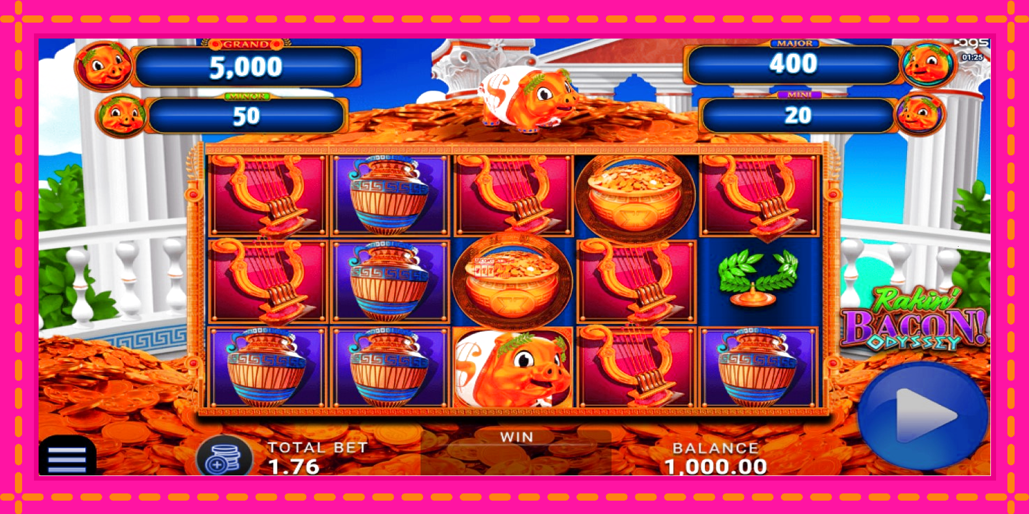 Slot machine Rakin Bacon Odyssey gratuitamente, immagine 1