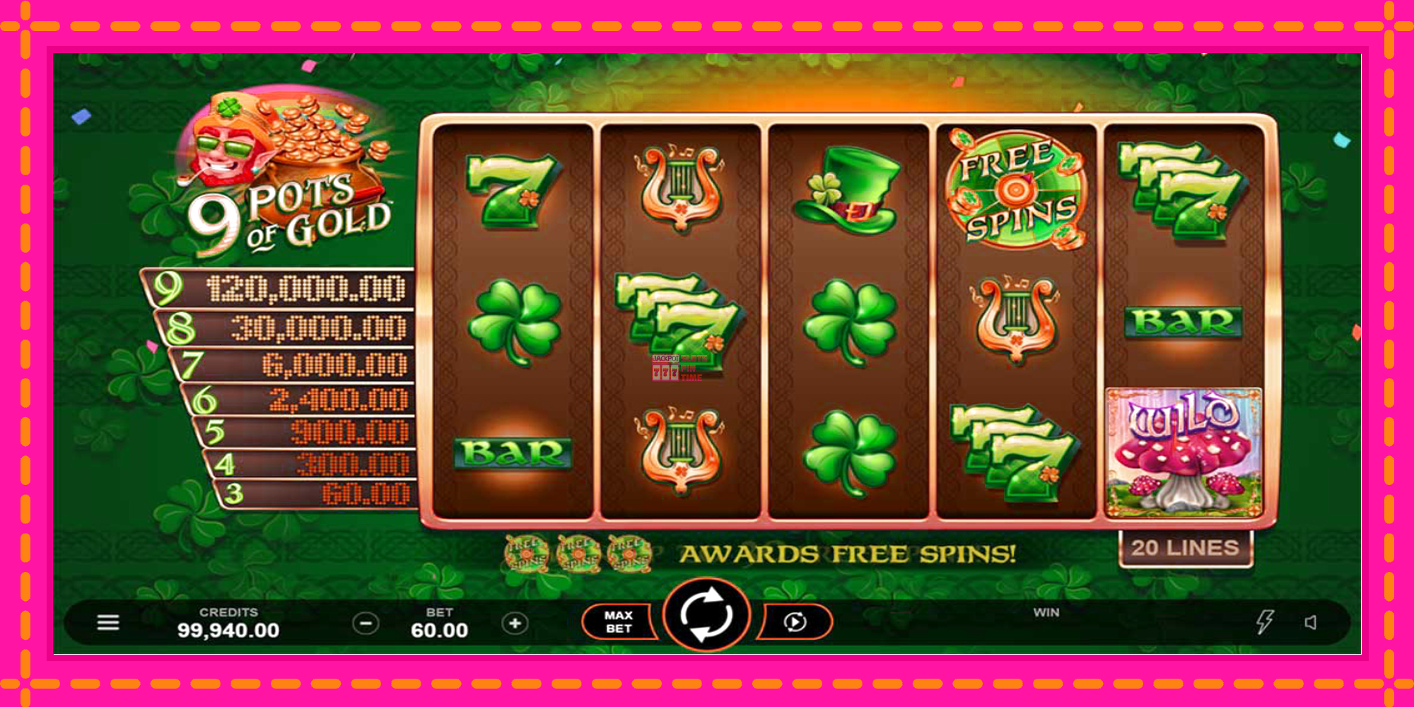 Slot machine 9 Pots of Gold Land & Win gratuitamente, immagine 2