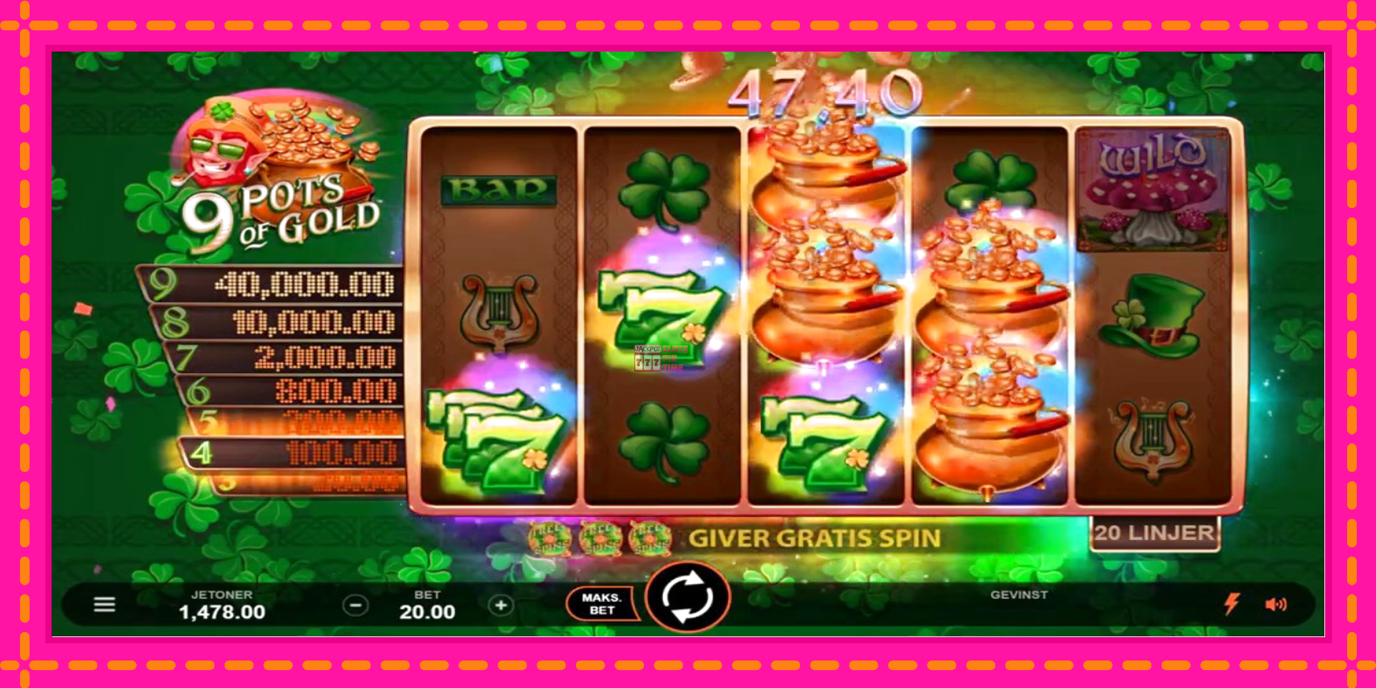 Slot machine 9 Pots of Gold Land & Win gratuitamente, immagine 3