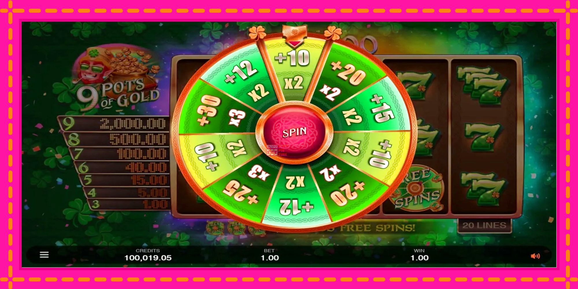 Slot machine 9 Pots of Gold Land & Win gratuitamente, immagine 4