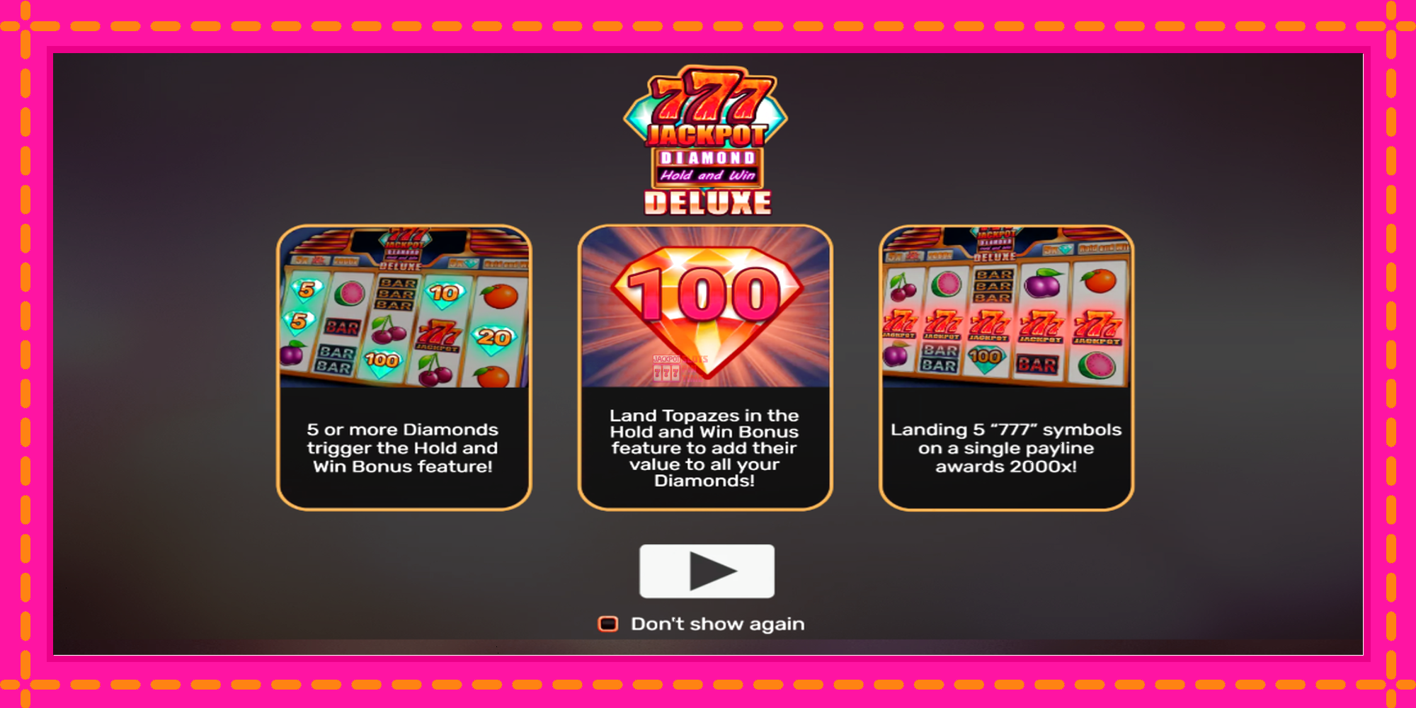 Slot machine 777 Jackpot Diamond Hold and Win Deluxe gratuitamente, immagine 1