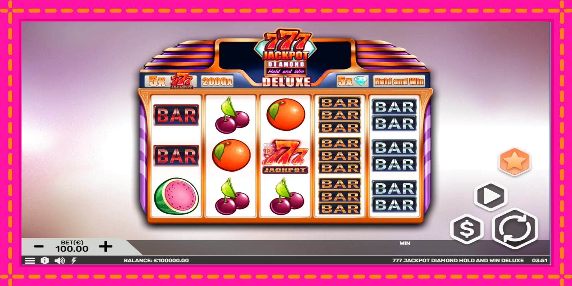 Slot machine 777 Jackpot Diamond Hold and Win Deluxe gratuitamente, immagine 2