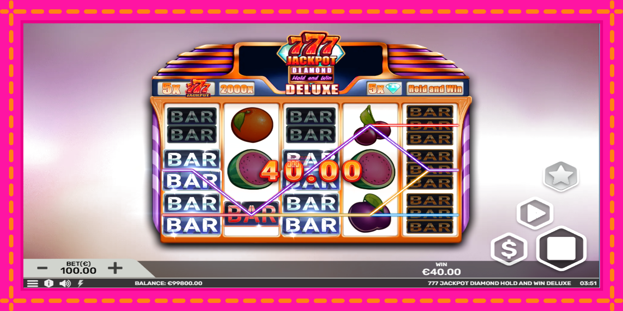 Slot machine 777 Jackpot Diamond Hold and Win Deluxe gratuitamente, immagine 3