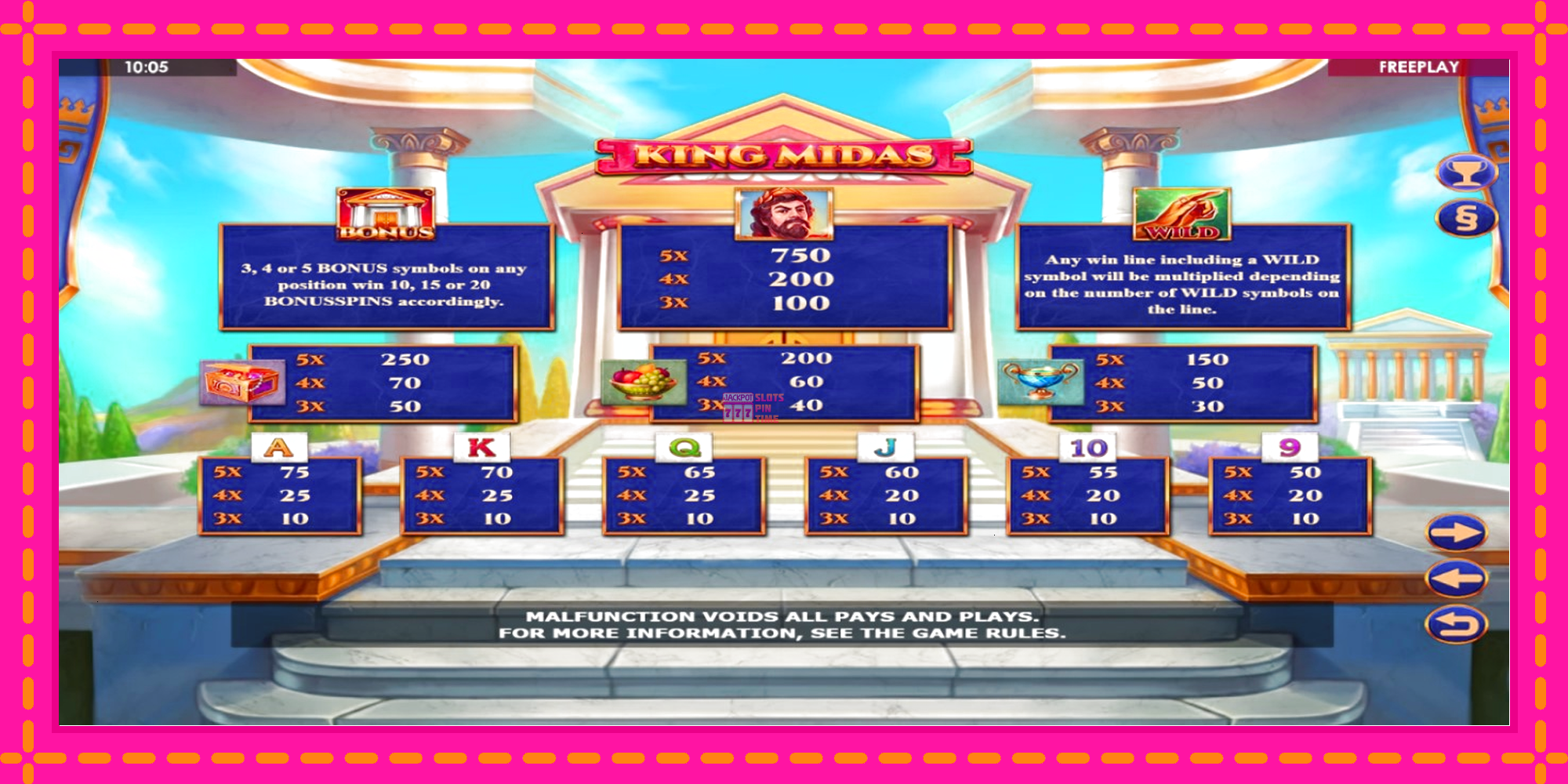 Slot machine King Midas gratuitamente, immagine 4