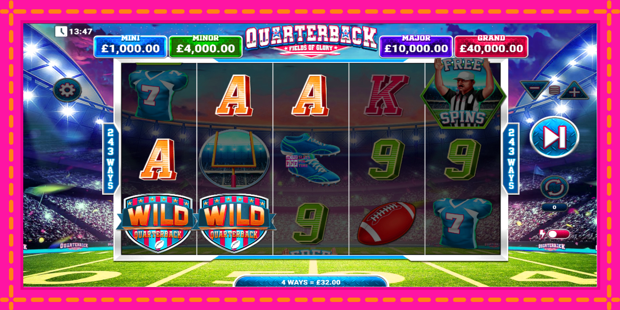 Slot machine Quarterback Fields of Glory gratuitamente, immagine 3