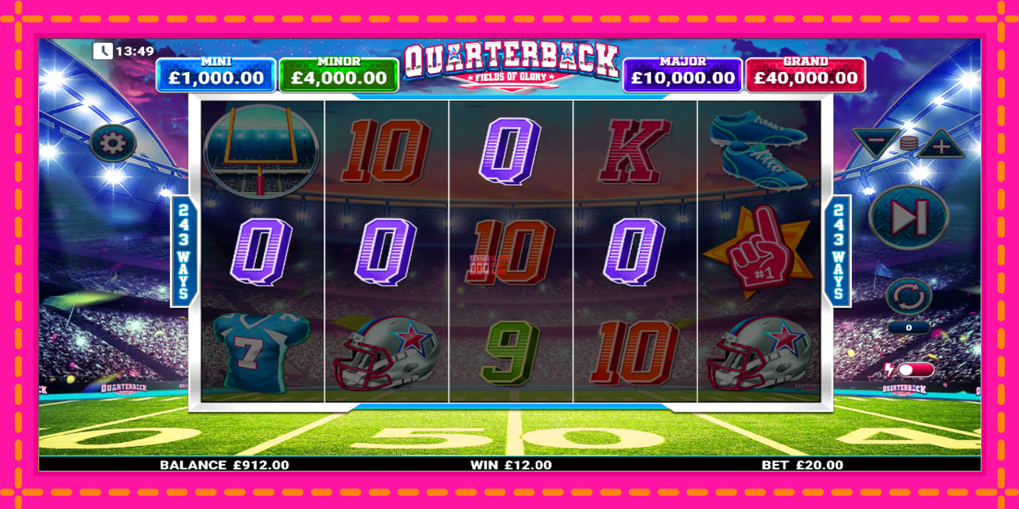 Slot machine Quarterback Fields of Glory gratuitamente, immagine 4