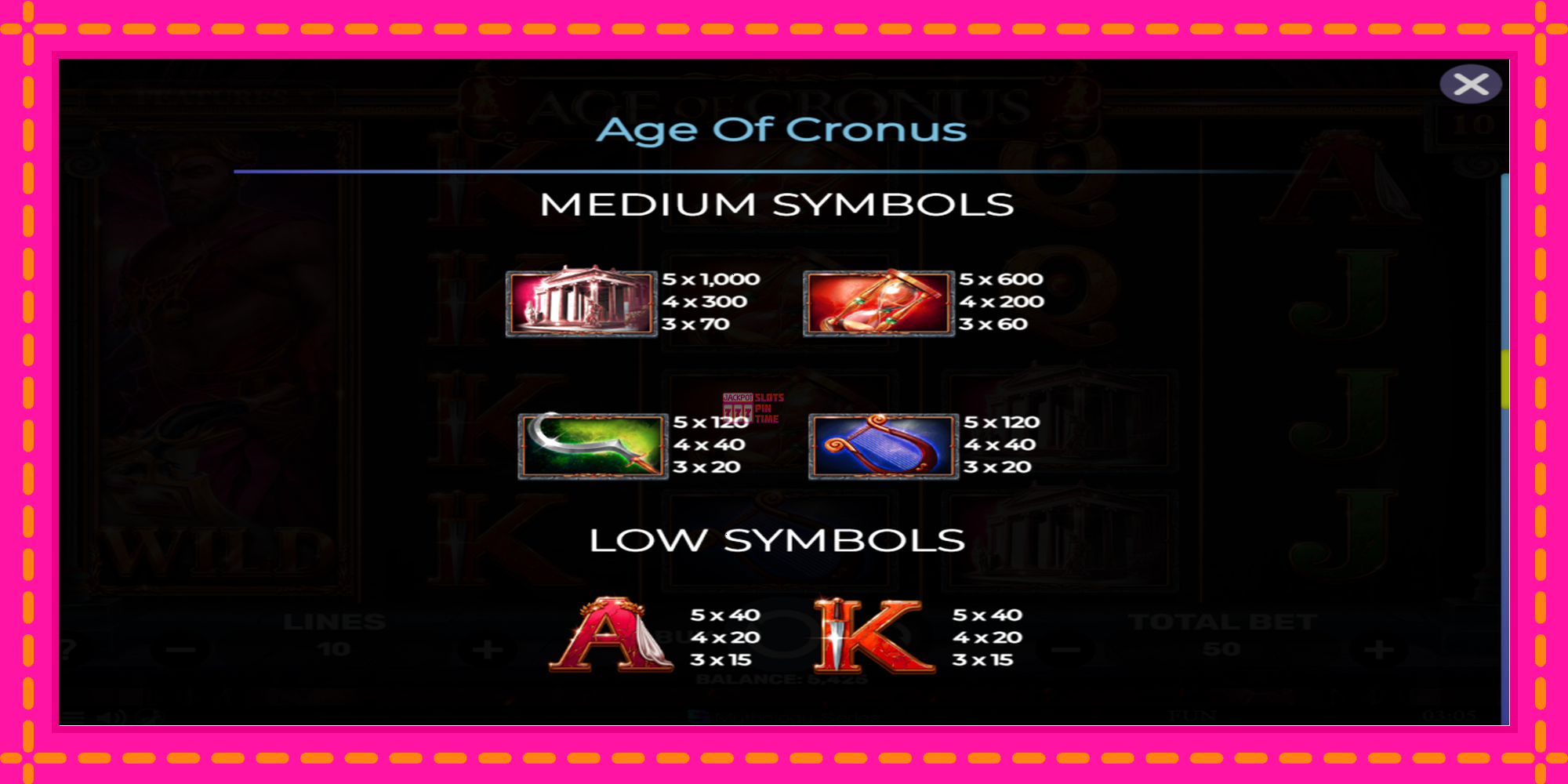 Slot machine Age of Cronus gratuitamente, immagine 6