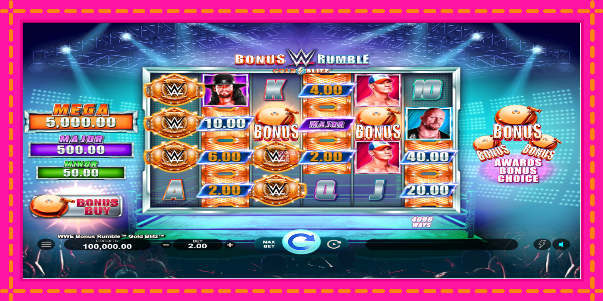 Slot machine WWE Bonus Rumble Gold Blitz gratuitamente, immagine 1