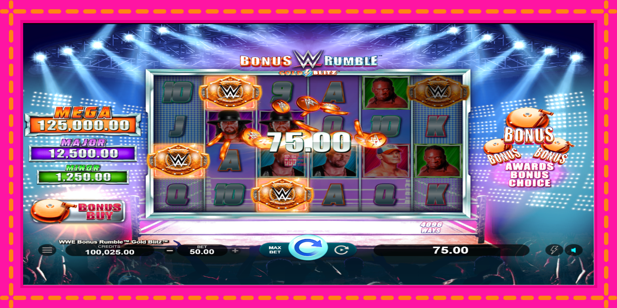 Slot machine WWE Bonus Rumble Gold Blitz gratuitamente, immagine 2