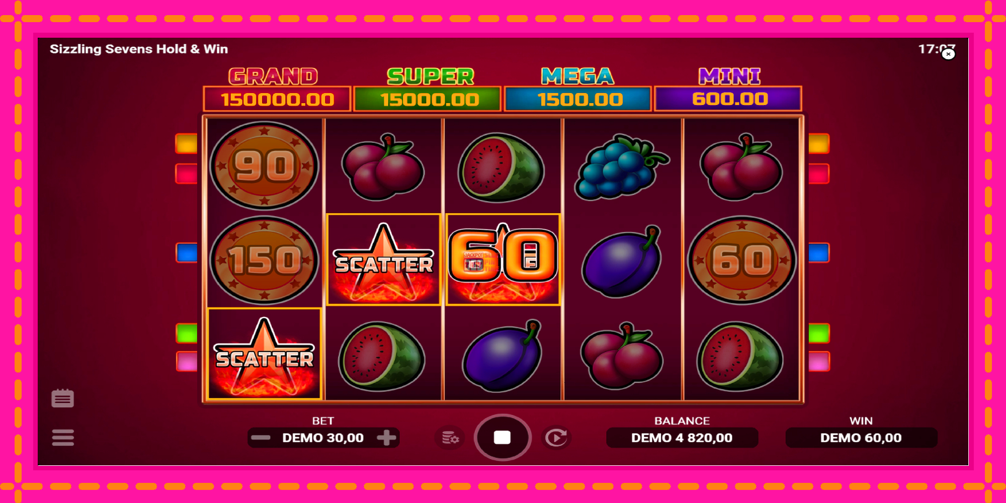 Slot machine Sizzling Sevens Hold & Win gratuitamente, immagine 4