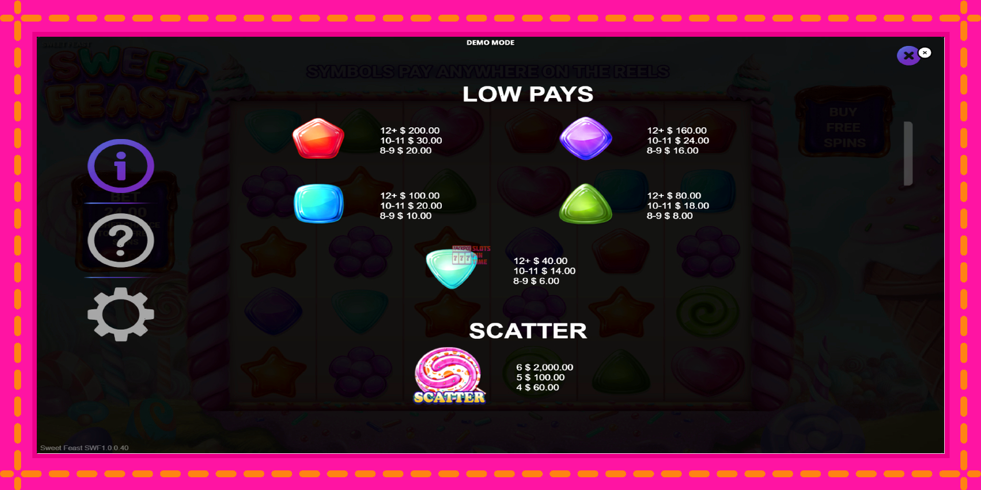 Slot machine Sweet Feast gratuitamente, immagine 7