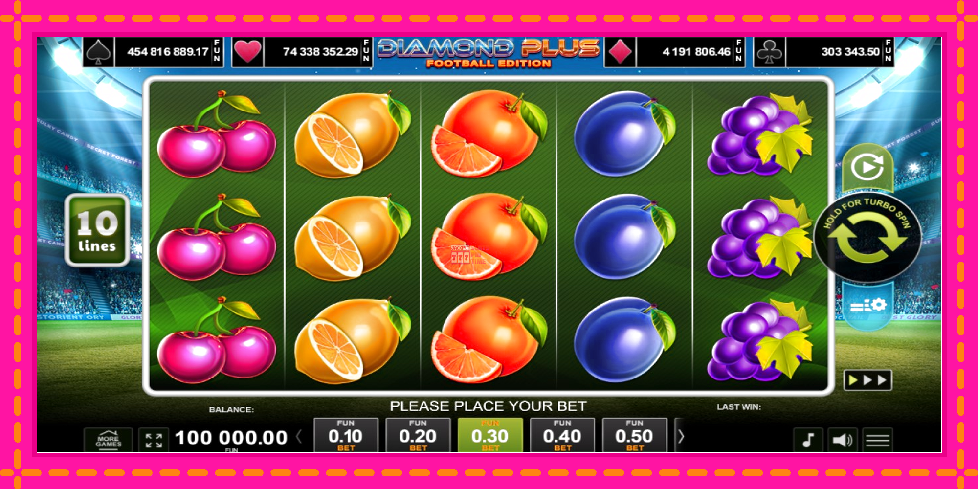 Slot machine Diamond Plus Football Edition gratuitamente, immagine 1