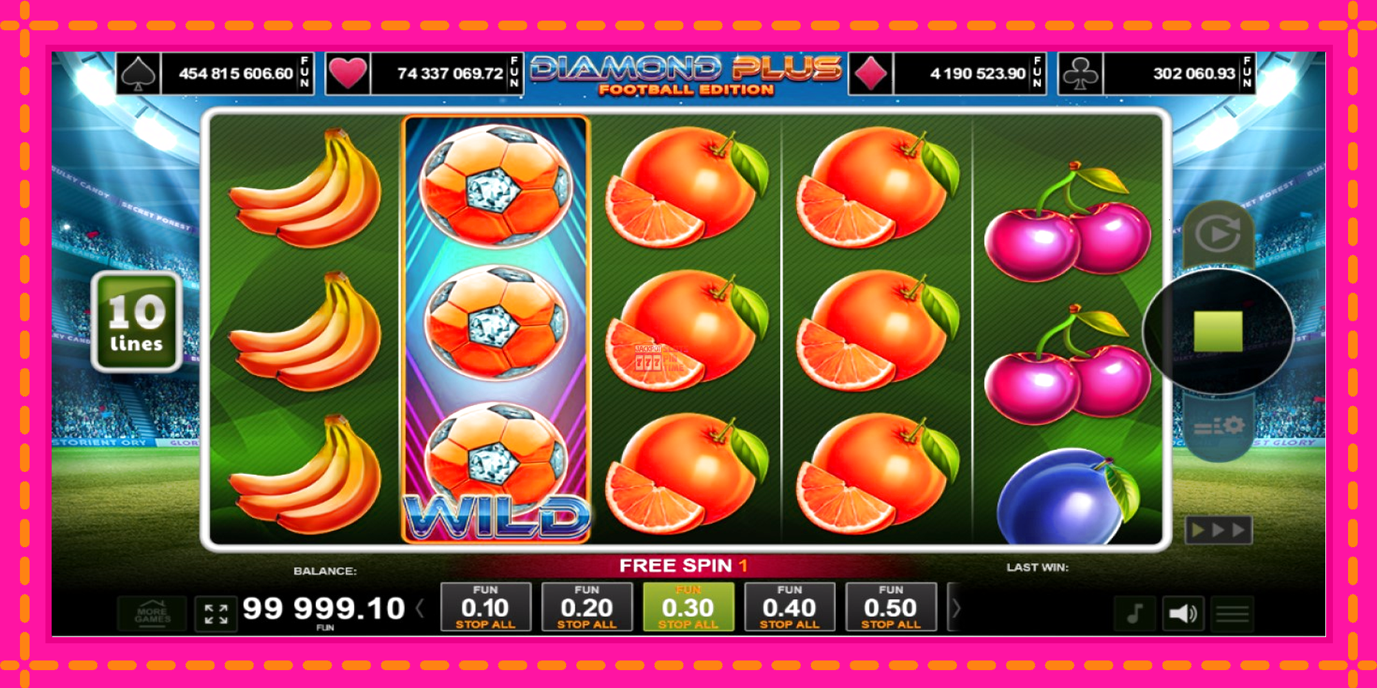 Slot machine Diamond Plus Football Edition gratuitamente, immagine 3