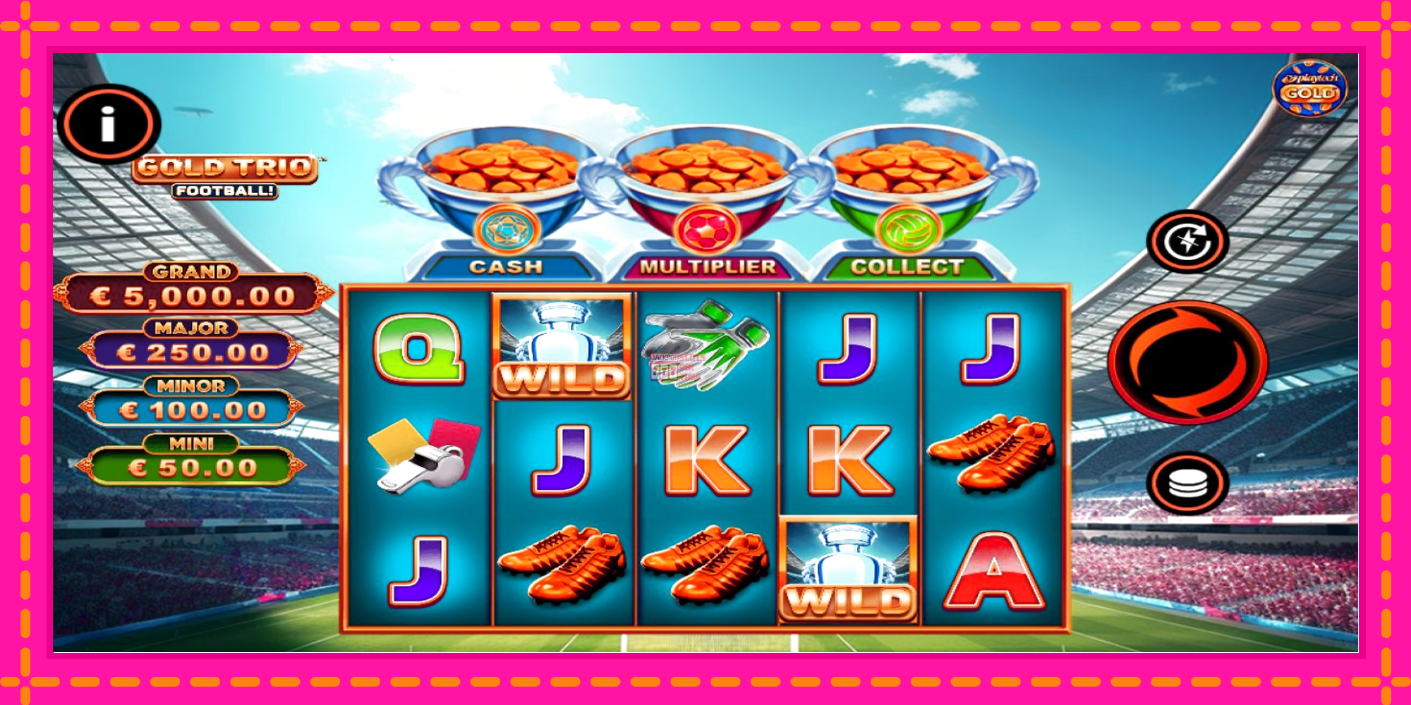 Slot machine Gold Trio: Football! gratuitamente, immagine 1