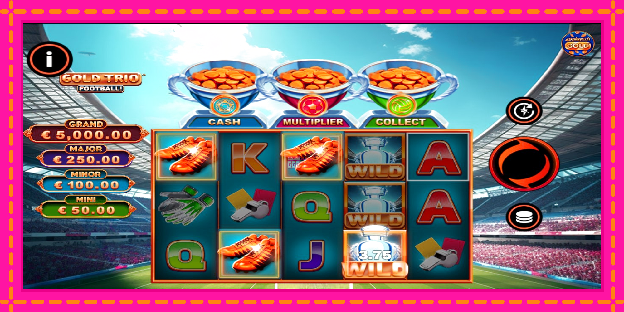 Slot machine Gold Trio: Football! gratuitamente, immagine 3