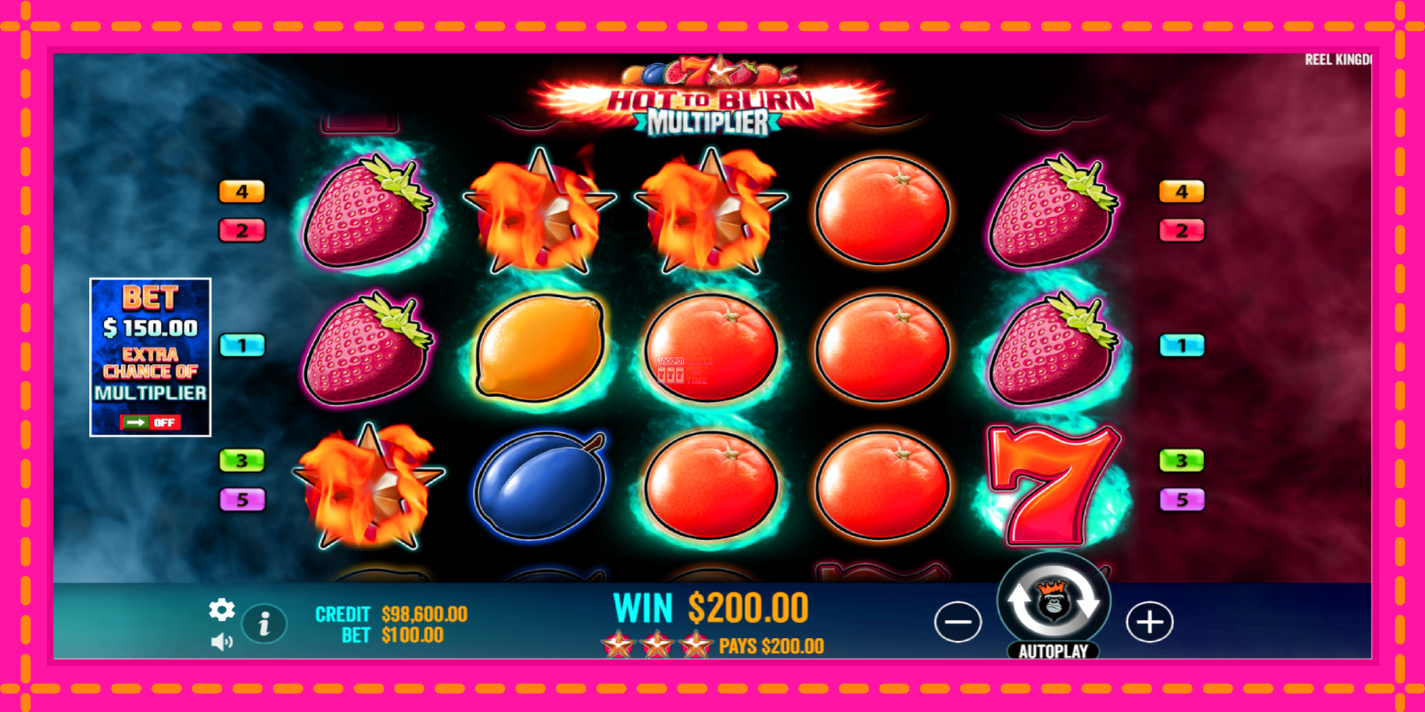 Slot machine Hot to Burn Multiplier gratuitamente, immagine 3