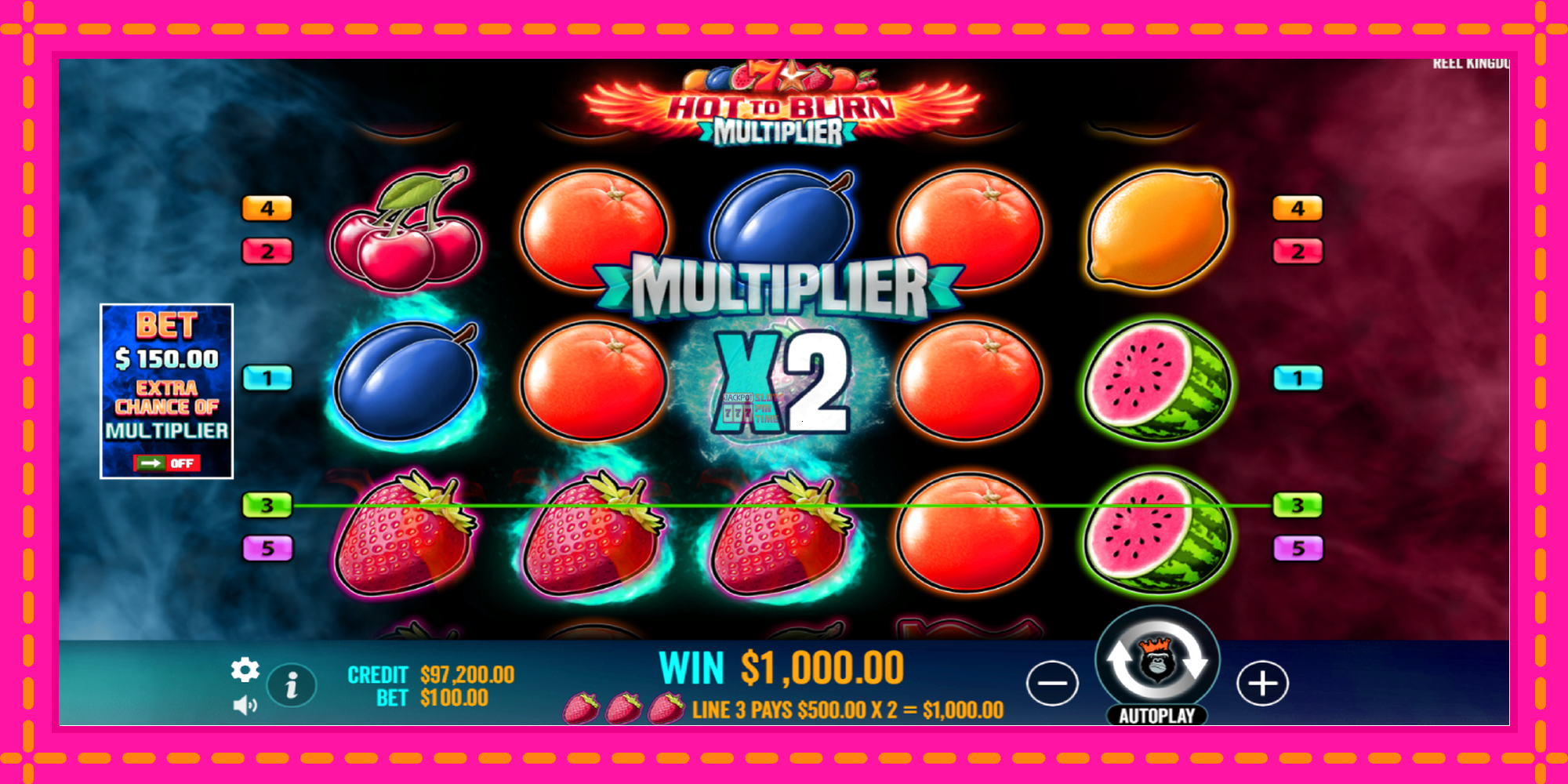 Slot machine Hot to Burn Multiplier gratuitamente, immagine 4