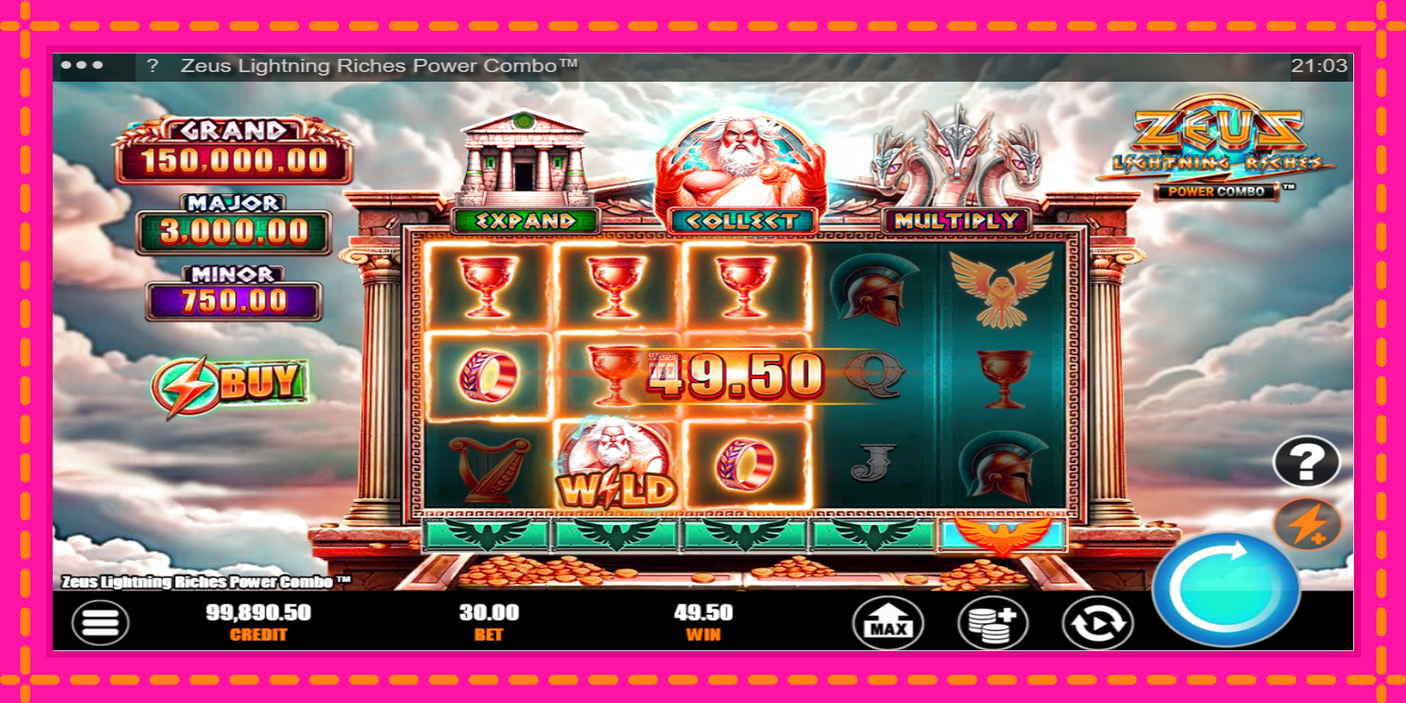 Slot machine Zeus Lightning Riches Power Combo gratuitamente, immagine 4