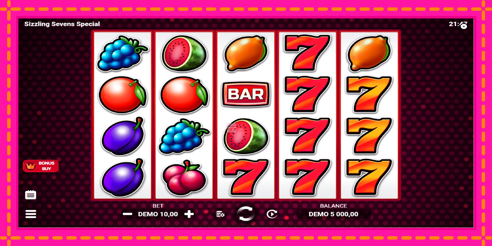 Slot machine Sizzling Sevens Special gratuitamente, immagine 2