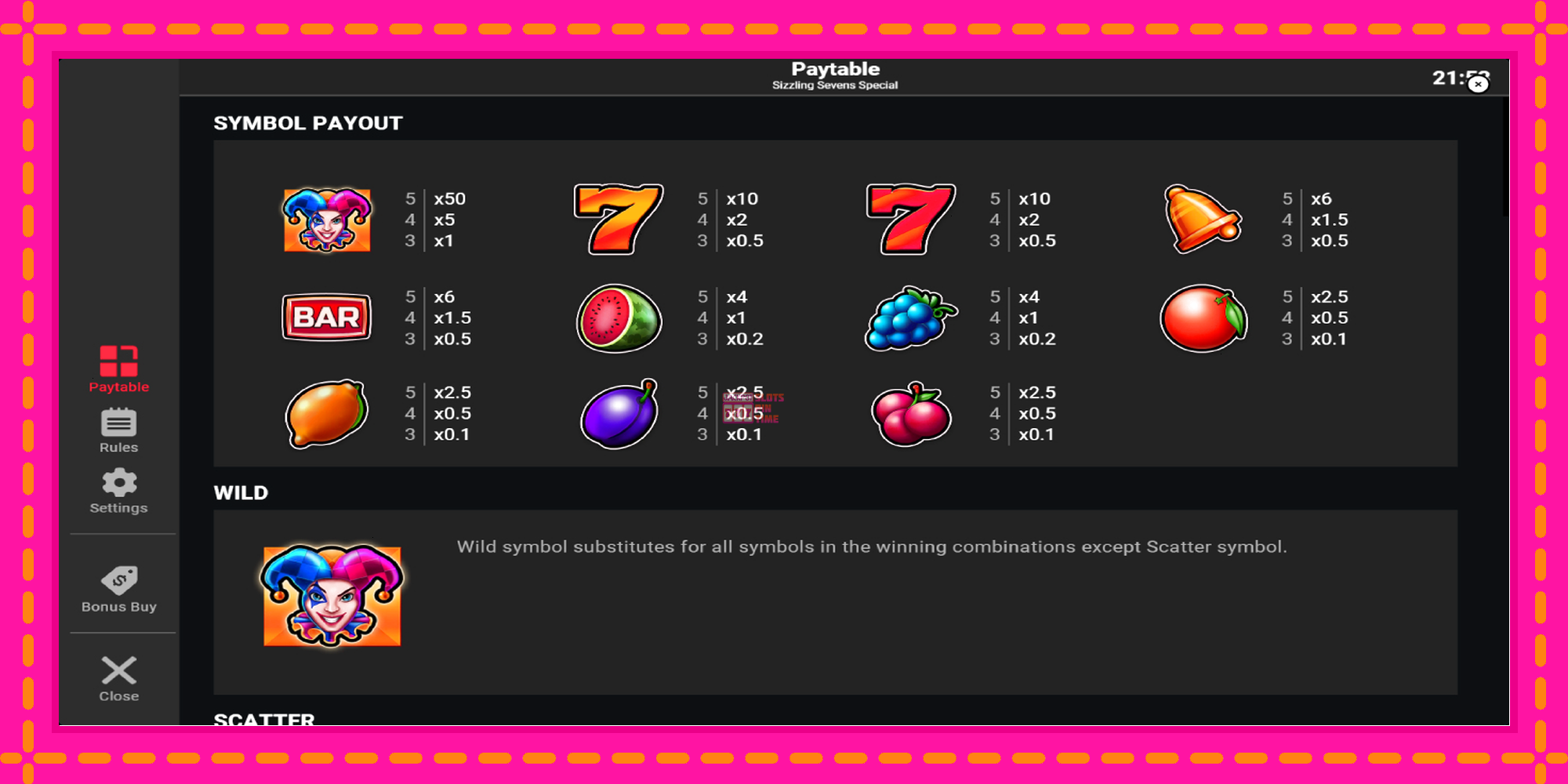 Slot machine Sizzling Sevens Special gratuitamente, immagine 5