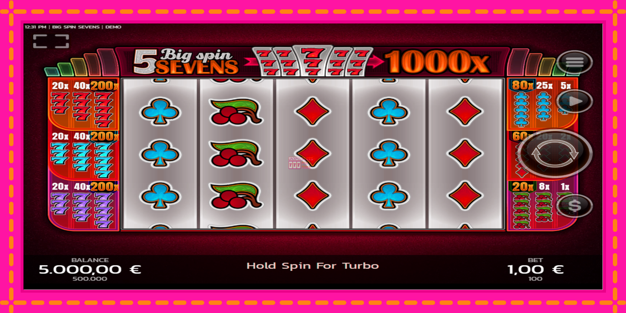 Slot machine Big Spin Sevens gratuitamente, immagine 1